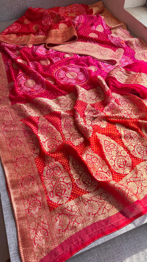 Georgette meena banarasi weaving