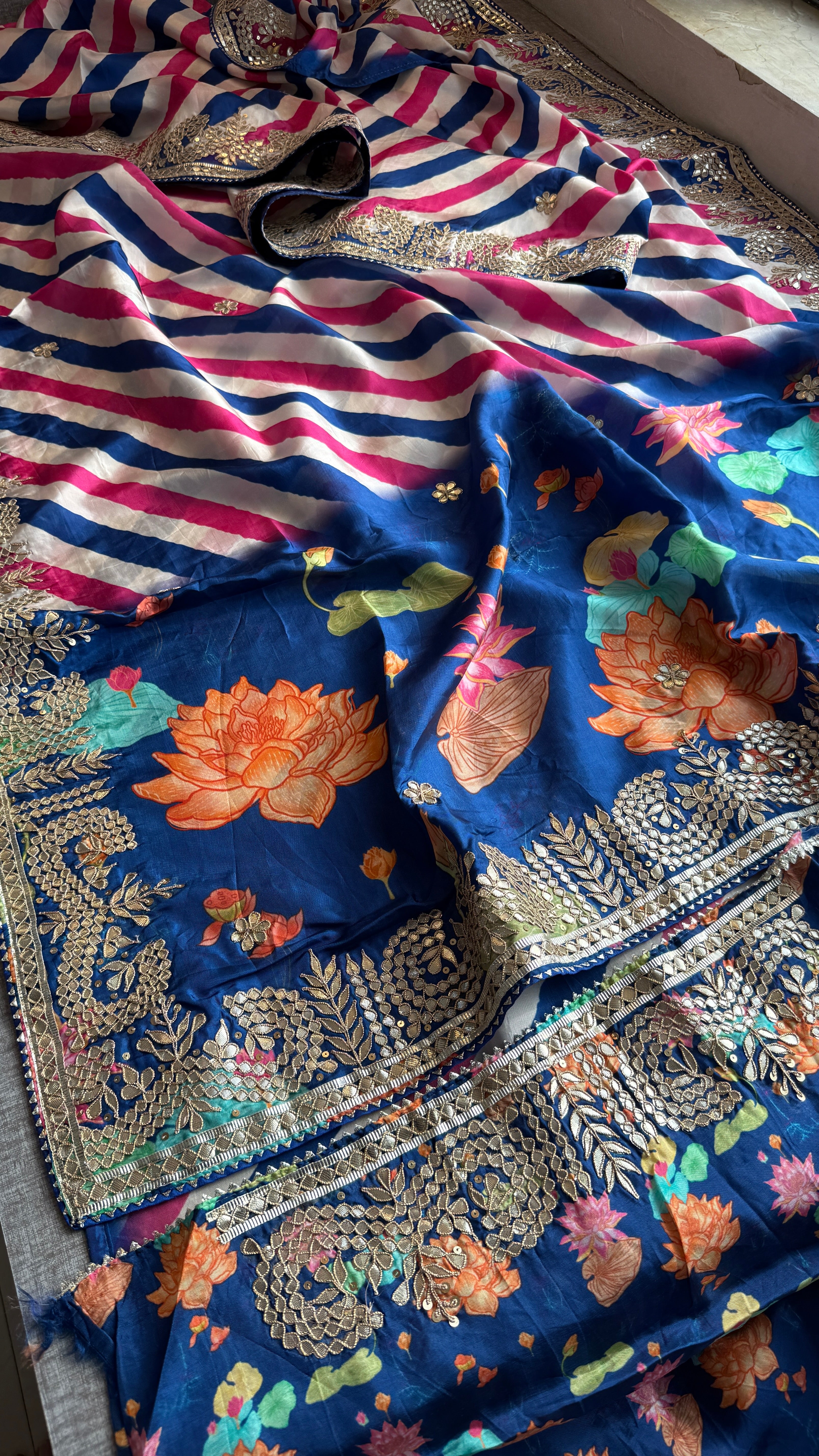 Pure Munga Crepe Silk Leheriya