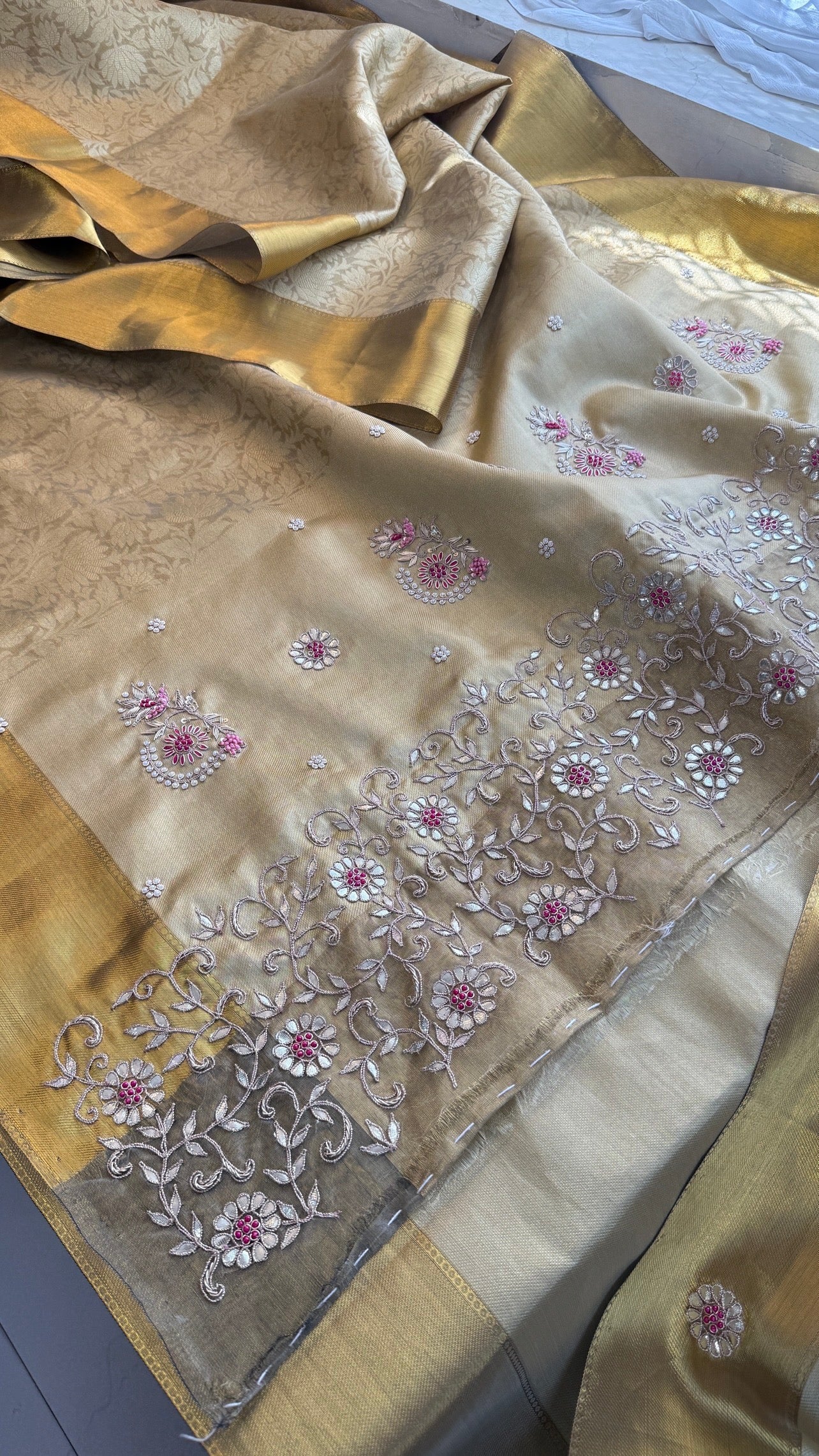 Banarasi Tissue Saree With Heavy work over Pallu