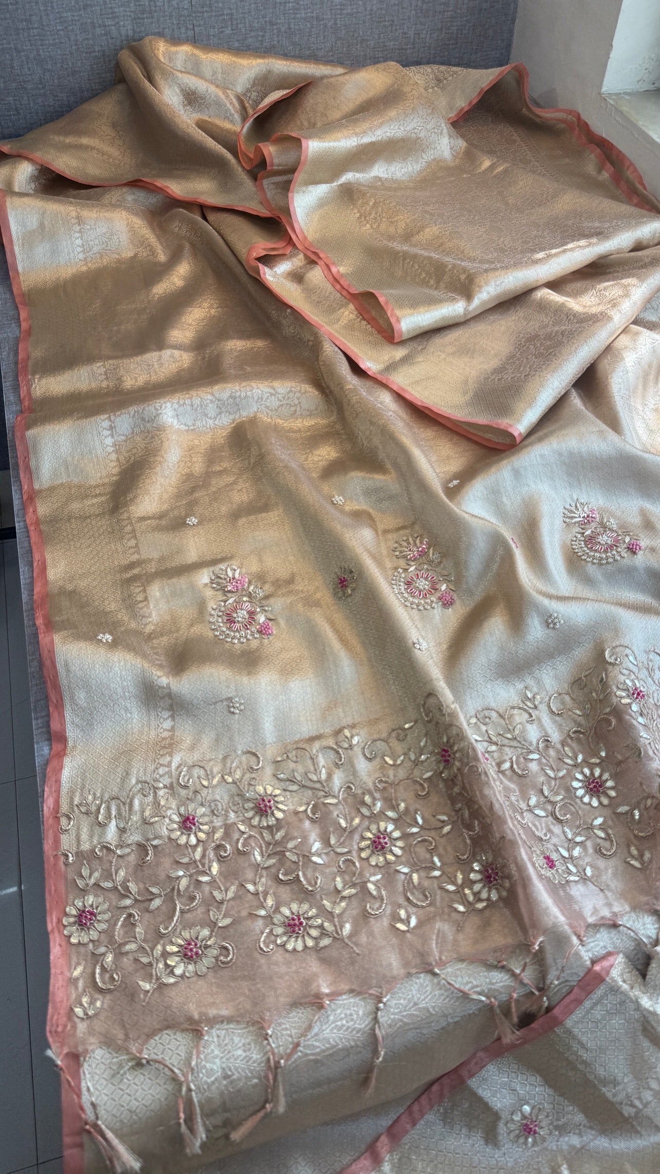 Banarasi Tissue Saree With Heavy work over Pallu