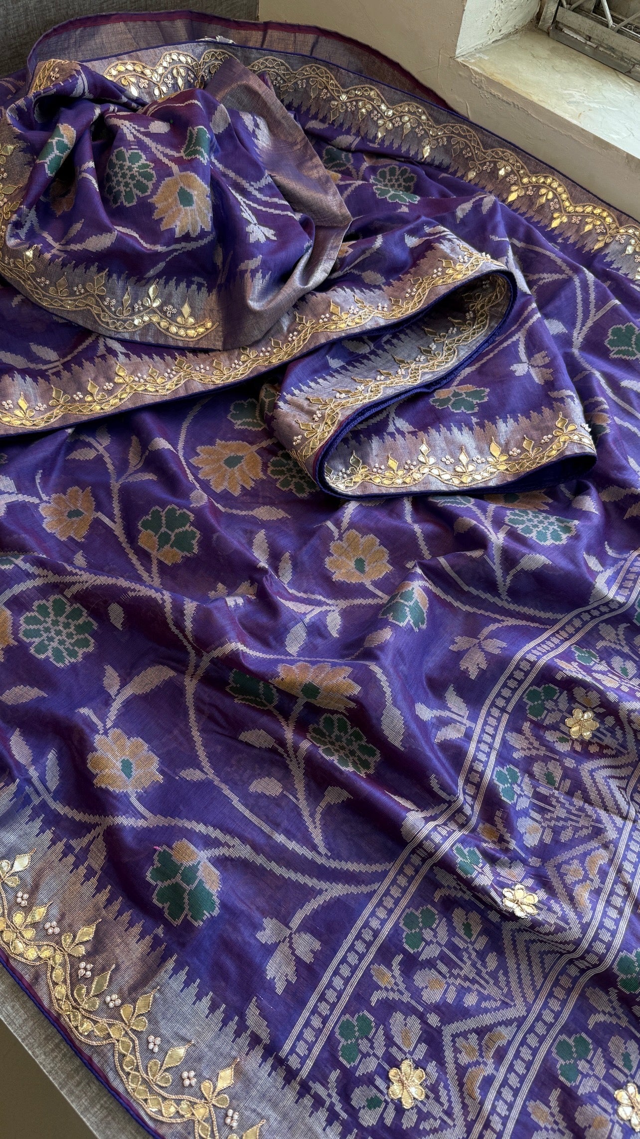 Purple Patola Banarasi handwork Saree