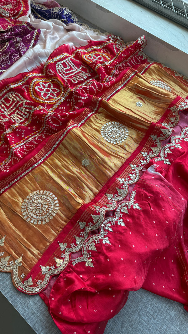 Lakdi patta gajji silk saree