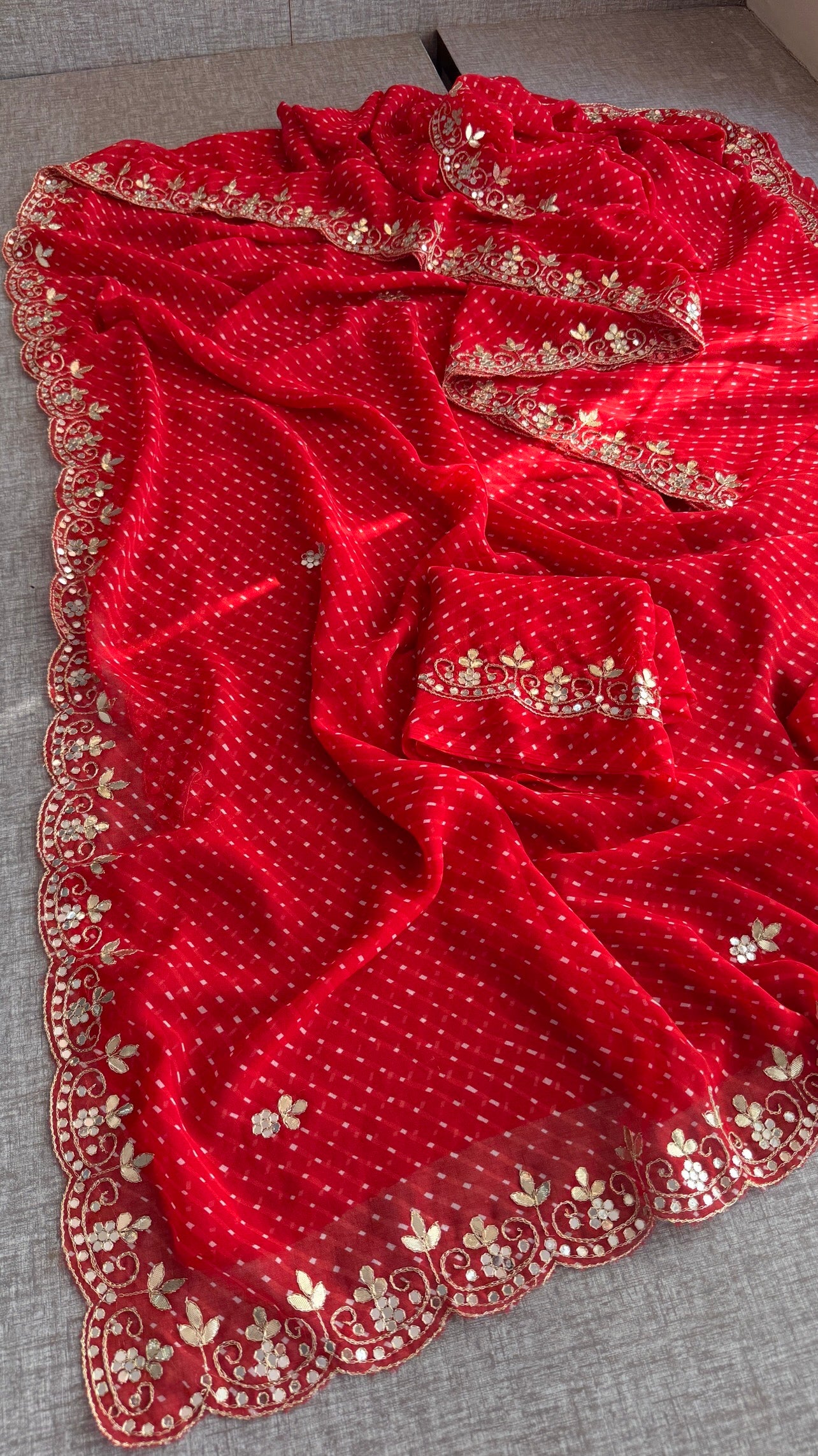 Red Mothra Silk Saree