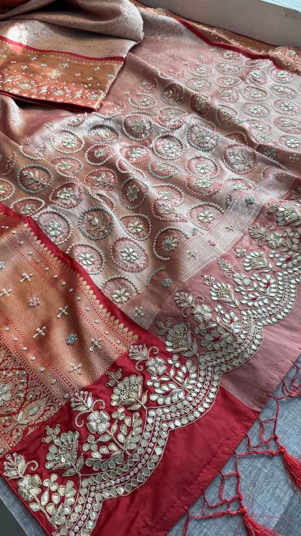 Kanjivaram meena banarasi weaving silk saree