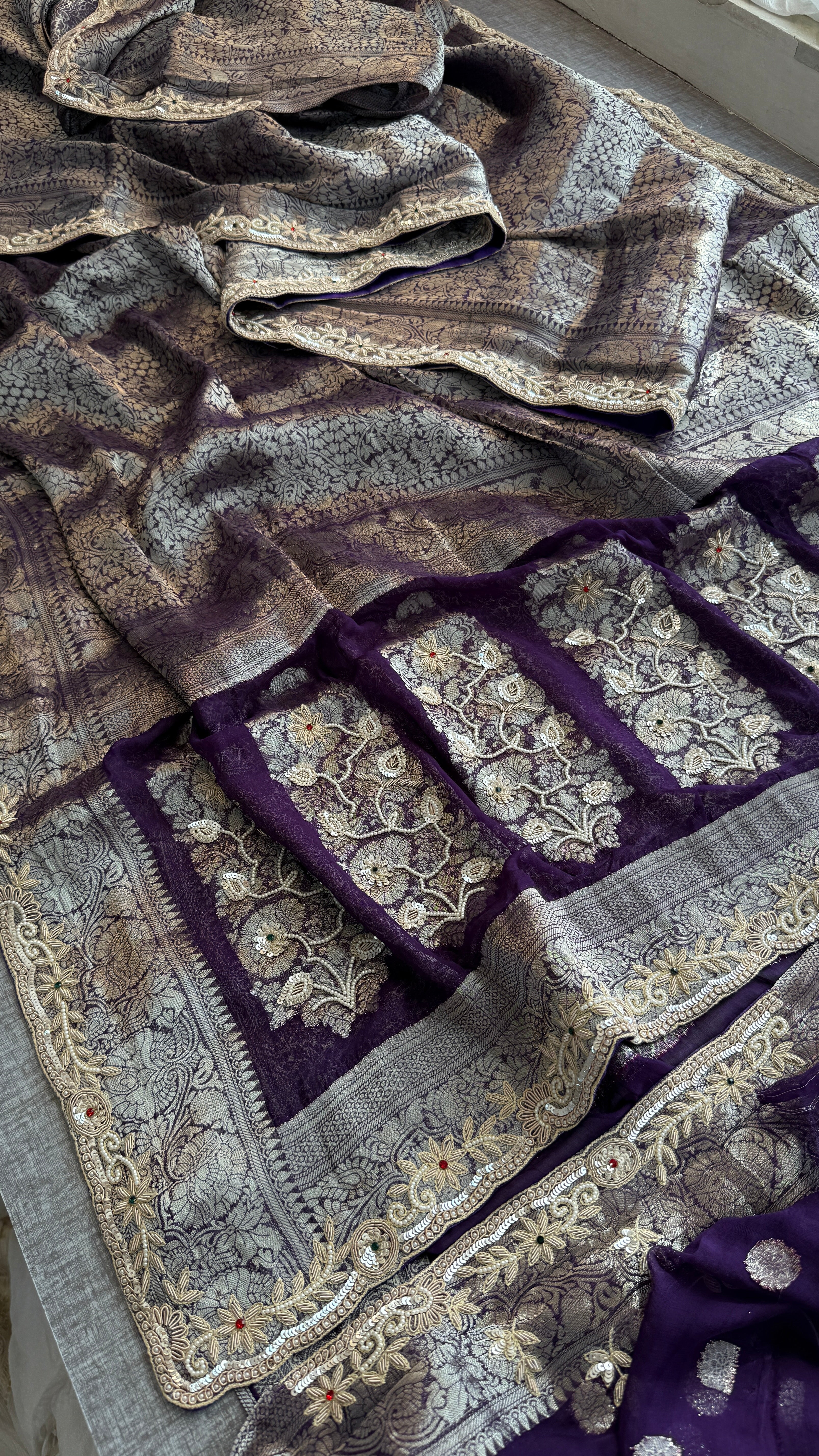 Khaddi georgette saree