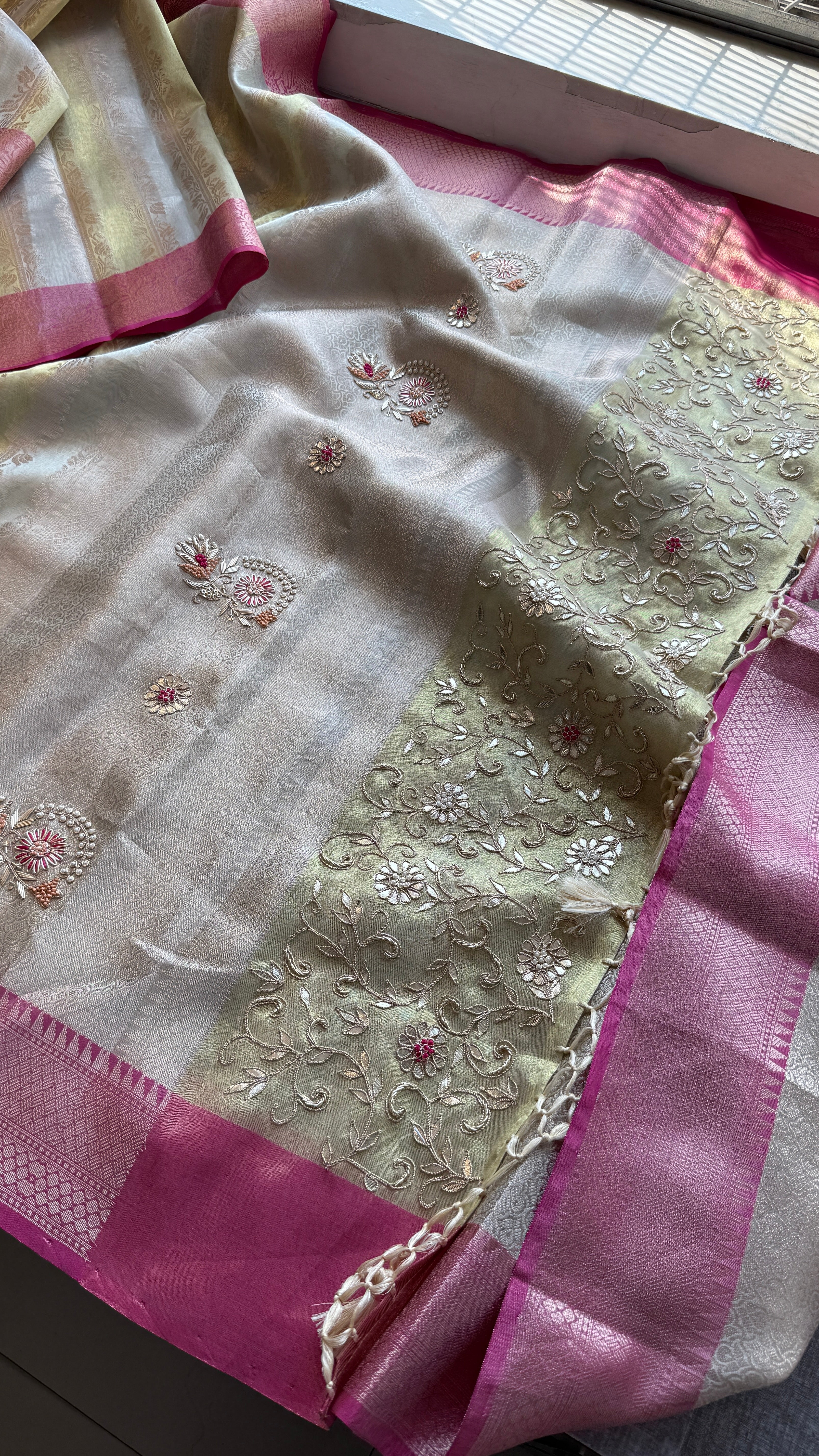 Pure Soft Tissue Silk Saree With heavy Pallav