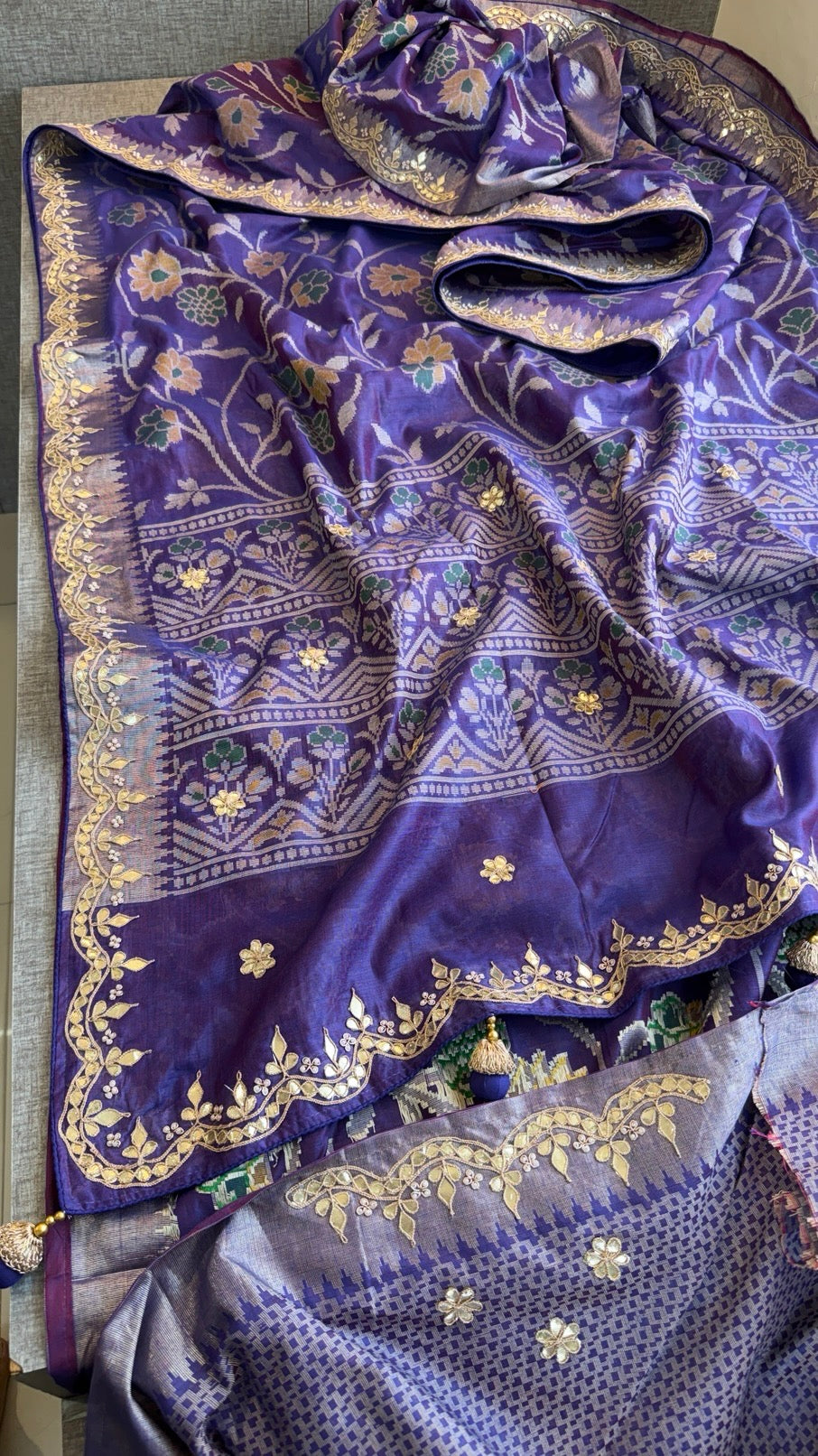 Purple Patola Banarasi handwork Saree
