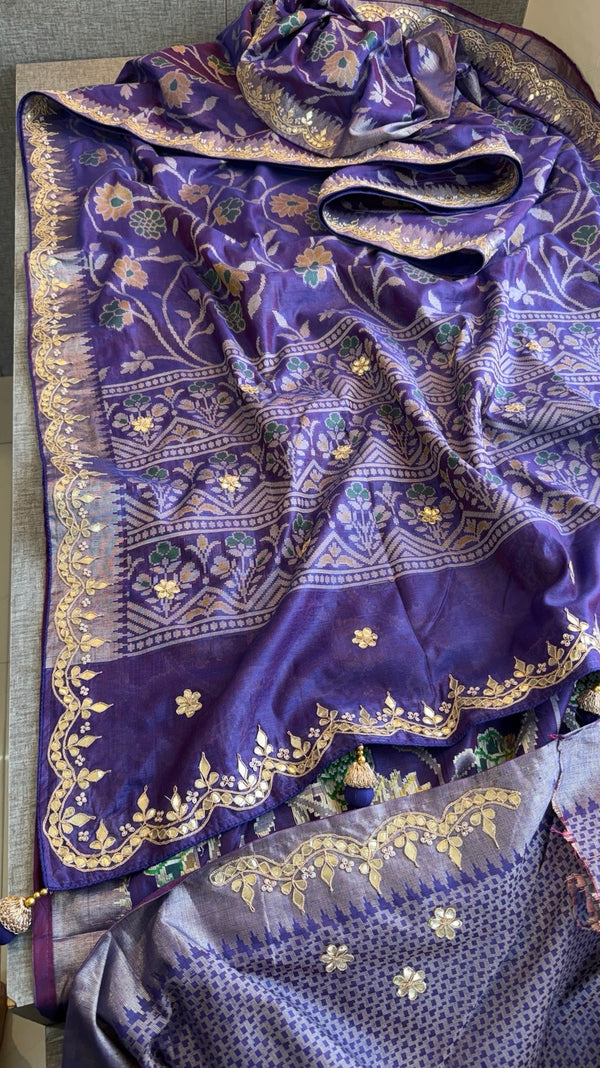 Purple Patola Banarasi handwork Saree
