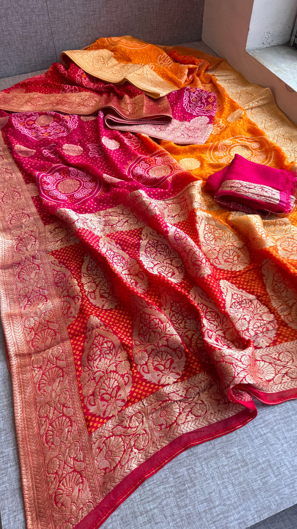 Georgette meena banarasi weaving