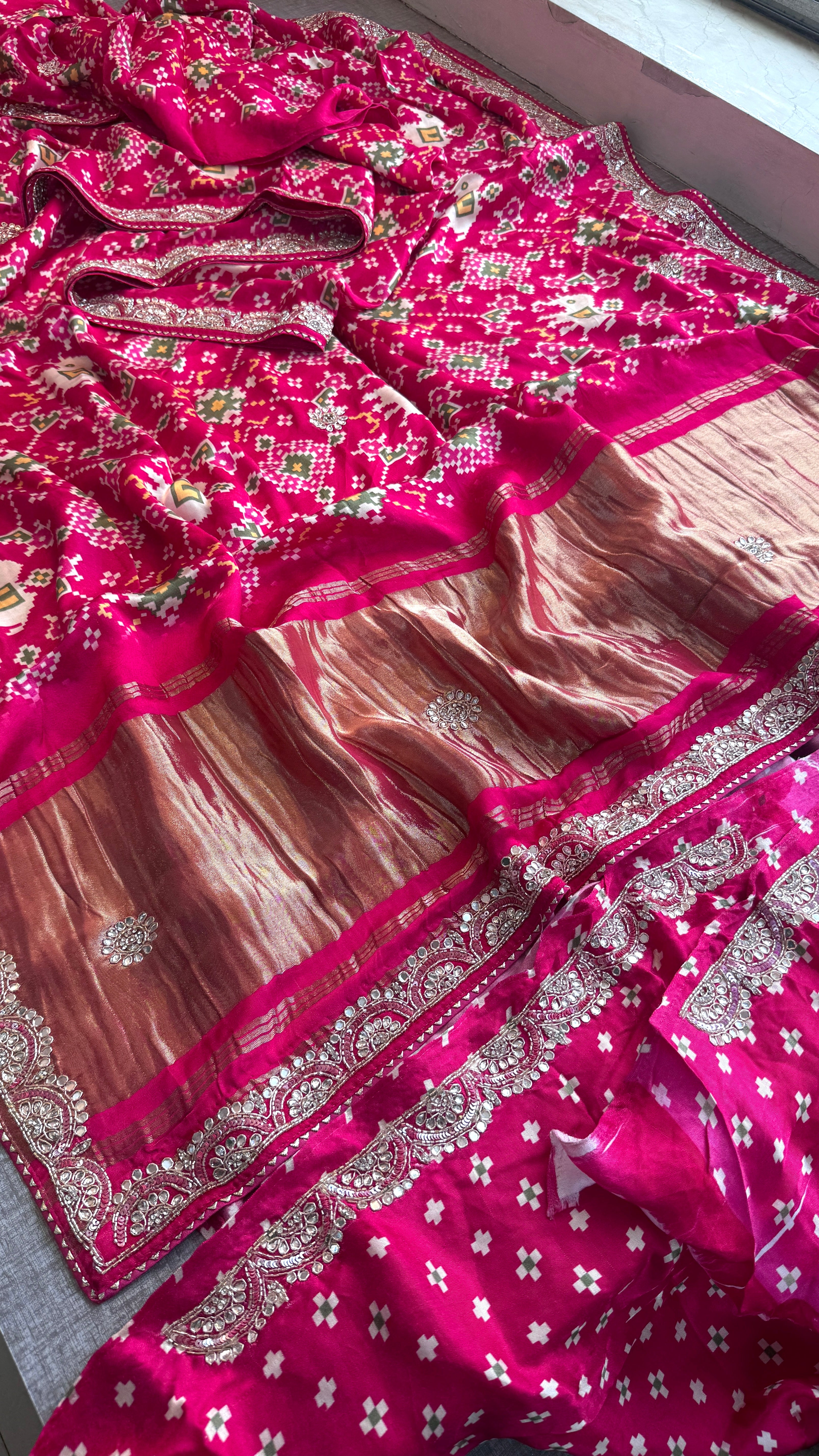 Pure patola silk Saree with elephant motif