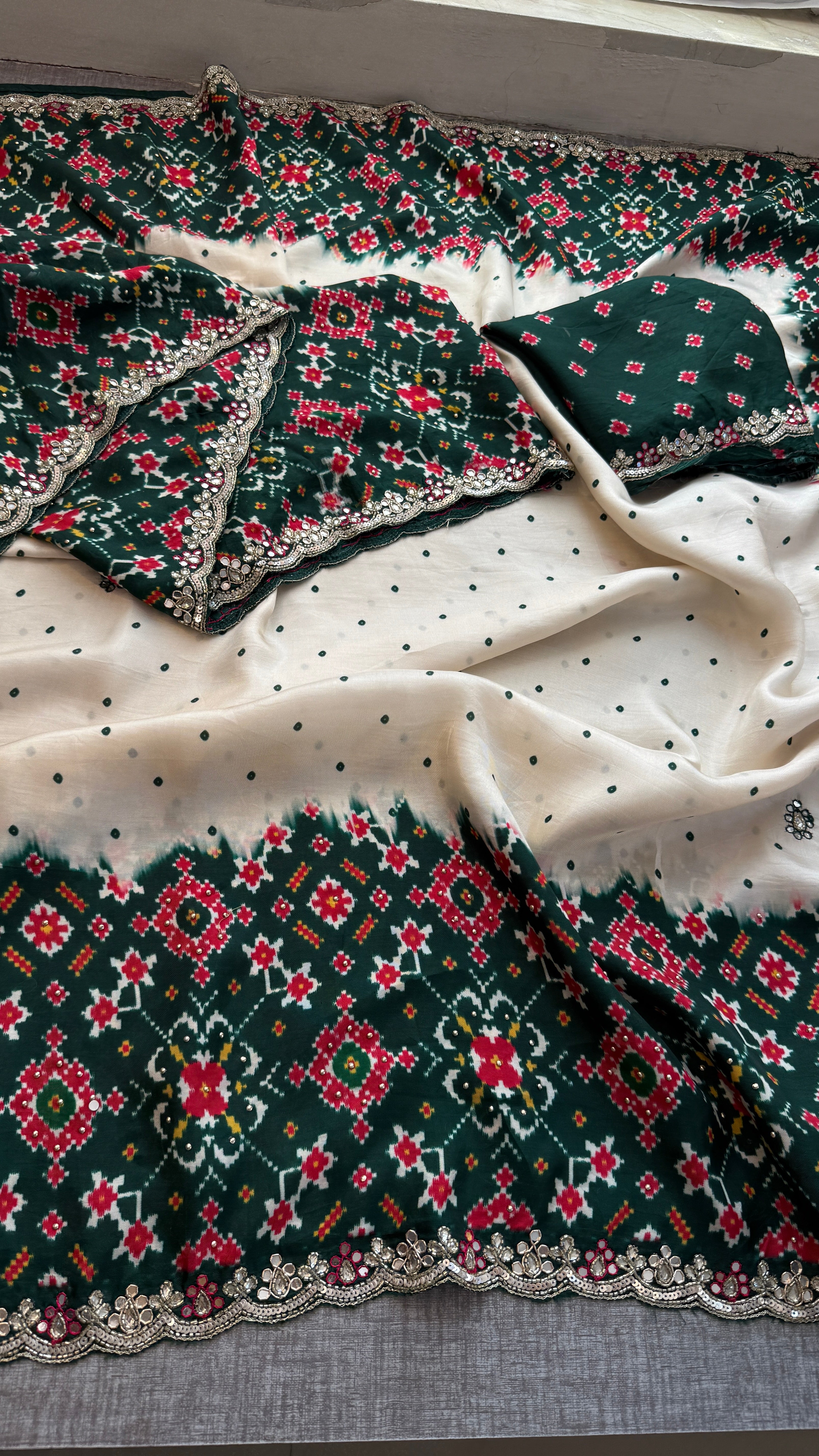 Soft Munga Silk with Pearl And Resham