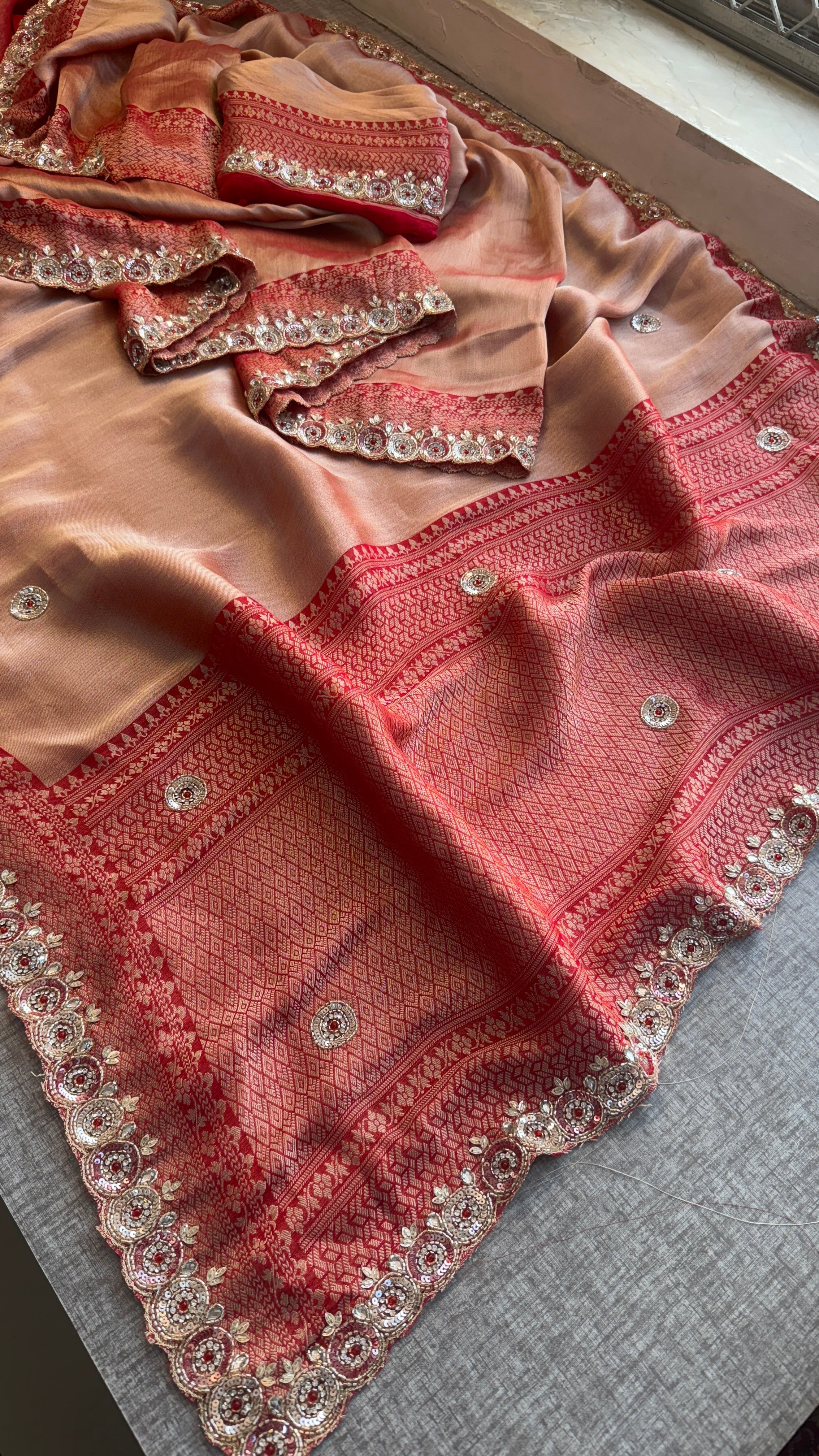 Pure Self Georgette Banarasi Weaving Saree