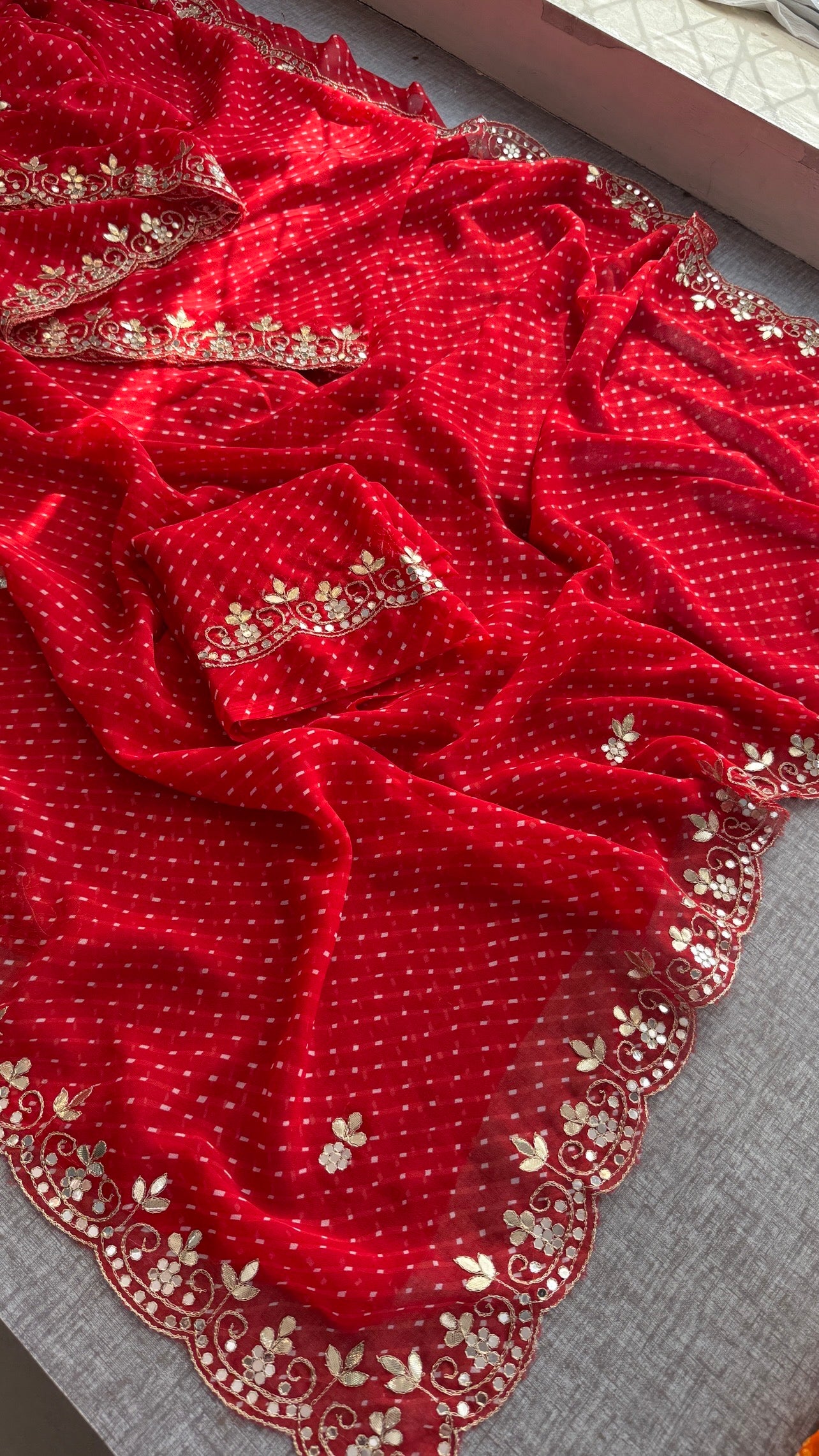 Red Mothra Silk Saree