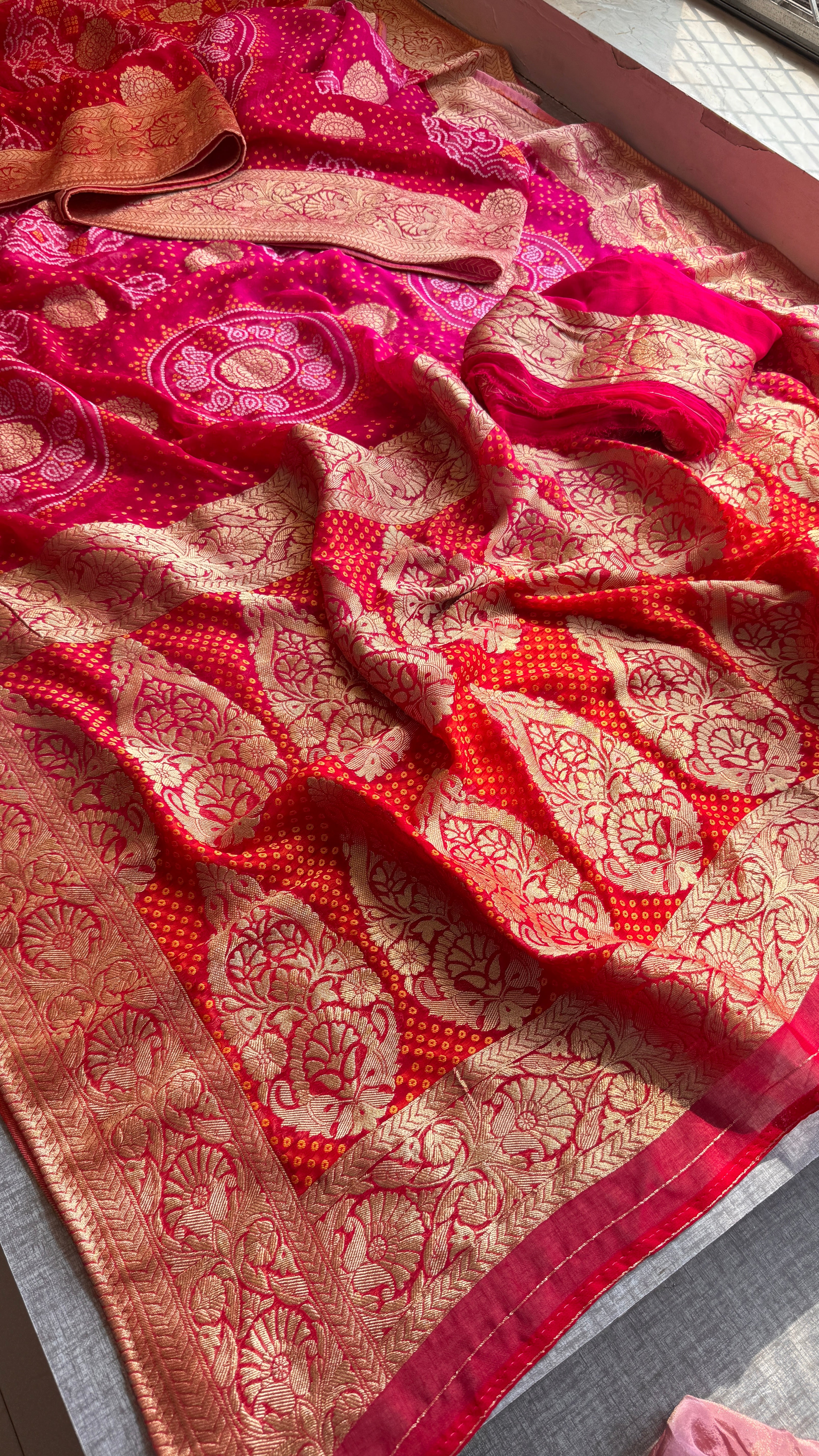Georgette meena banarasi weaving