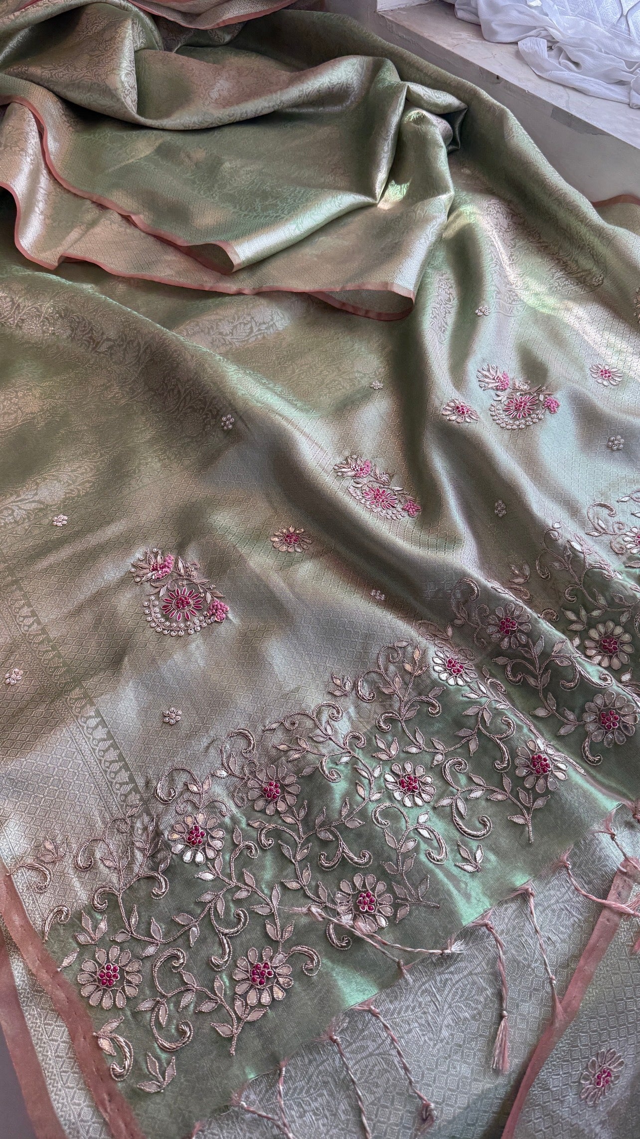 Banarasi Tissue Saree With Heavy work over Pallu