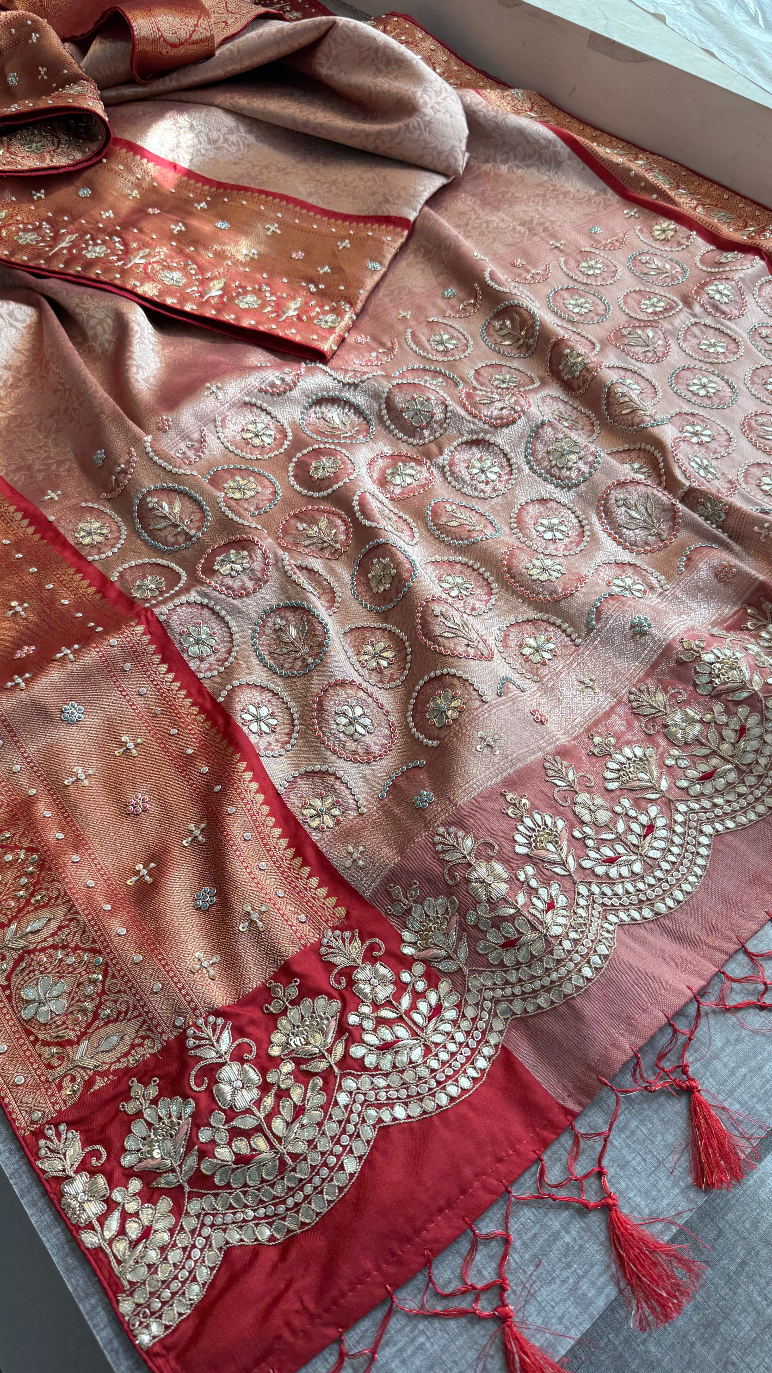 Kanjivaram meena banarasi weaving silk saree