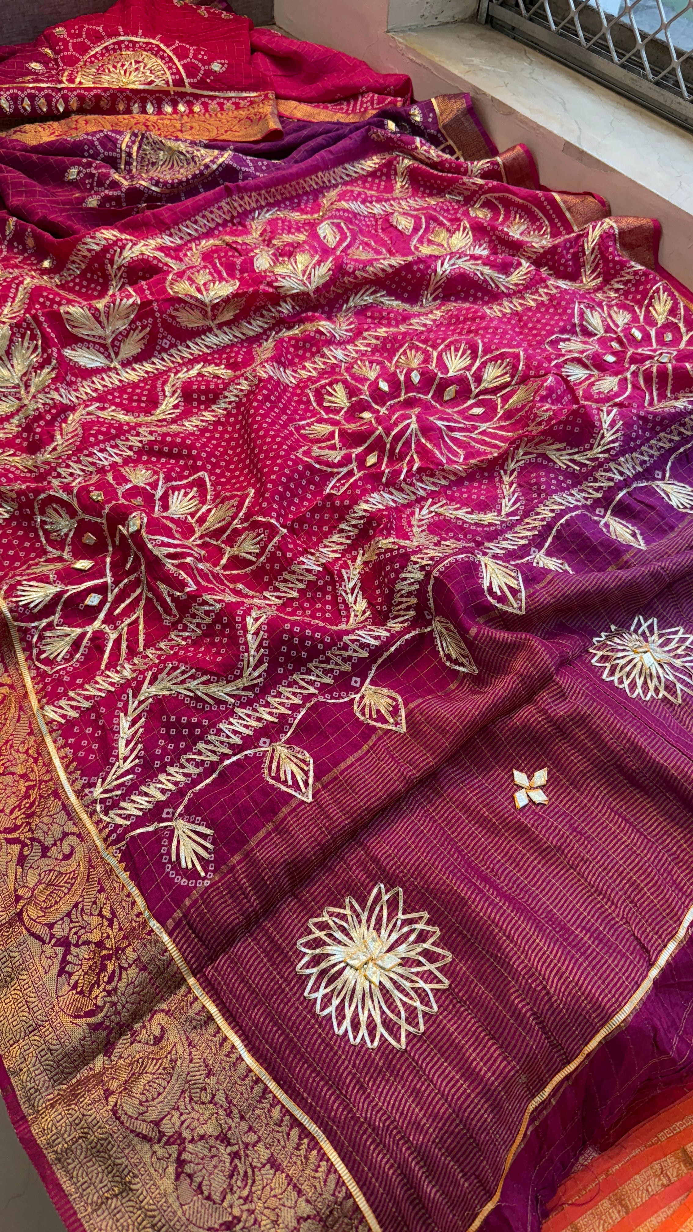 Pure Munga Silk Checks Banarasi Weaving