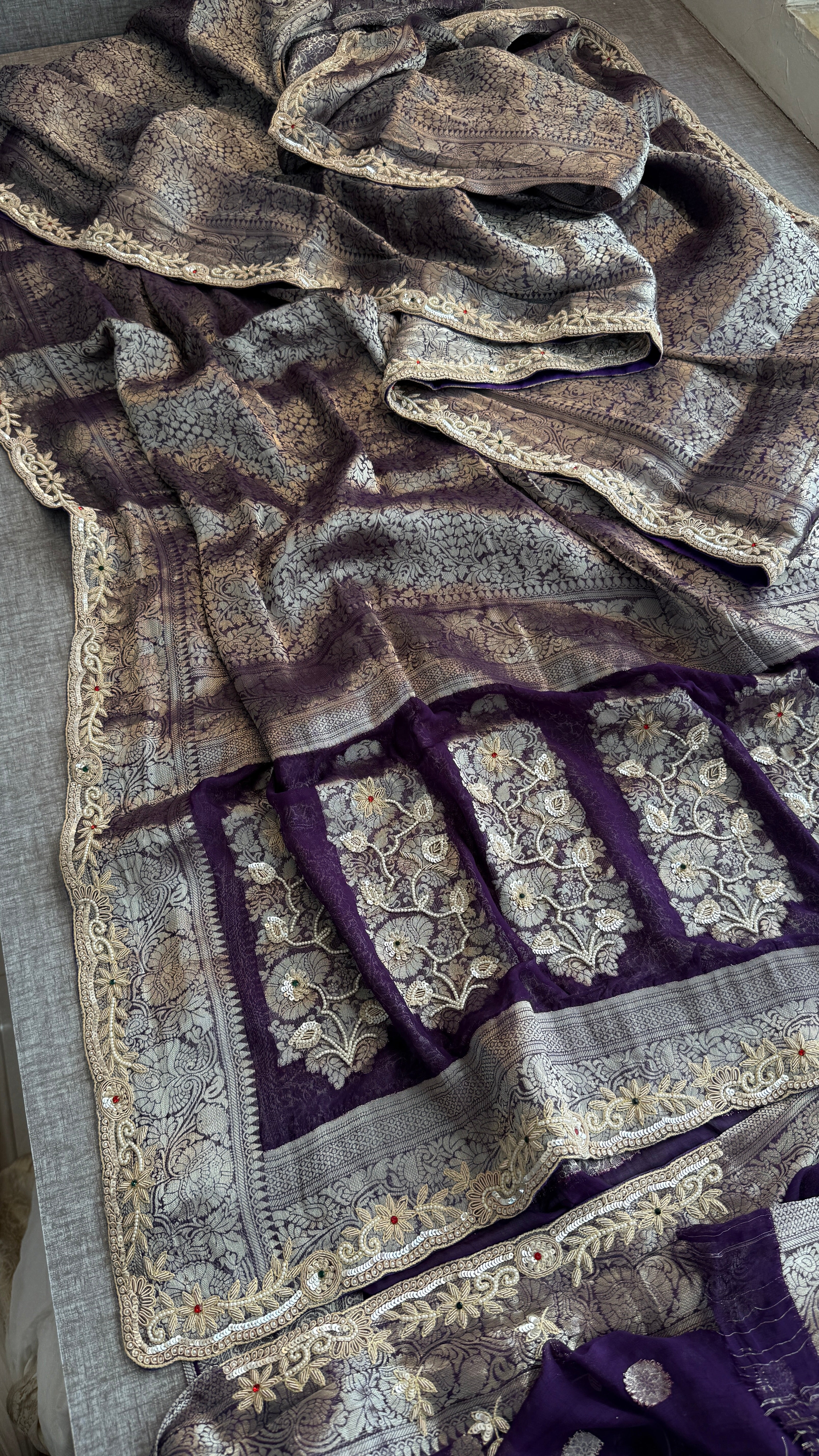 Khaddi georgette saree