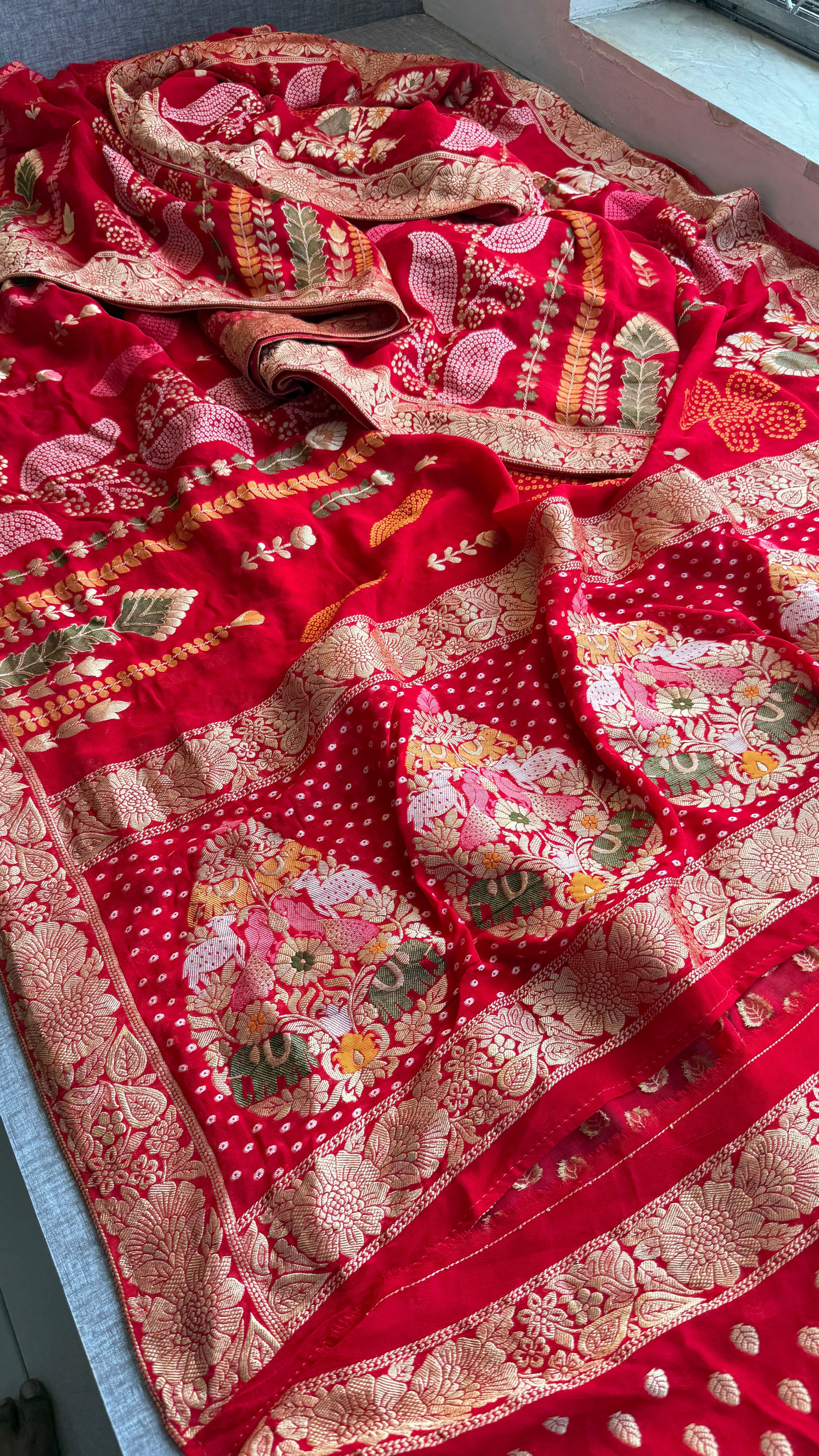Georgette meena banarasi weaving