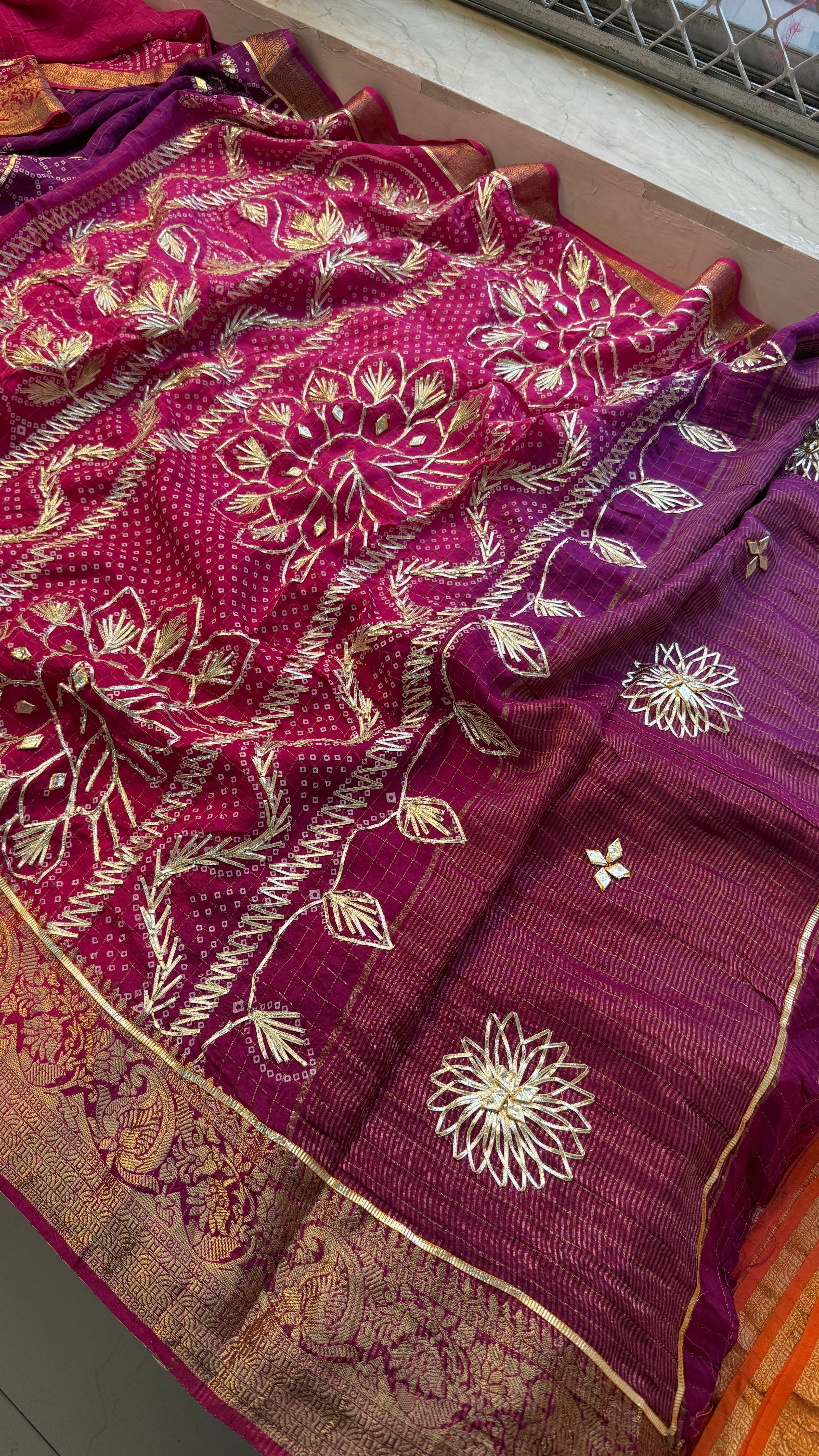 Pure Munga Silk Checks Banarasi Weaving