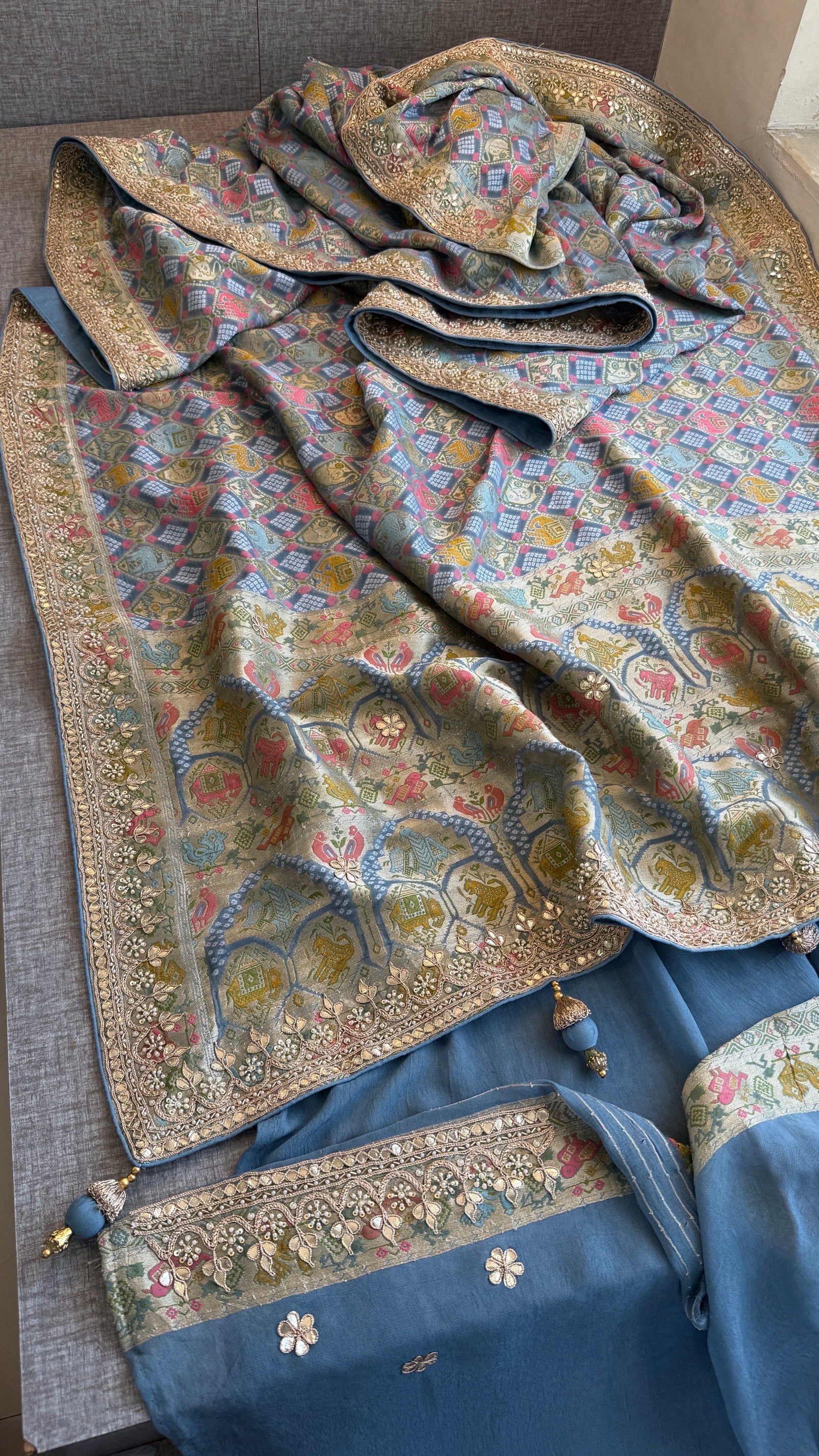 Khaddi Georgette Banarasi Traditional Handloom Zari Woven Indian Ethnic Party