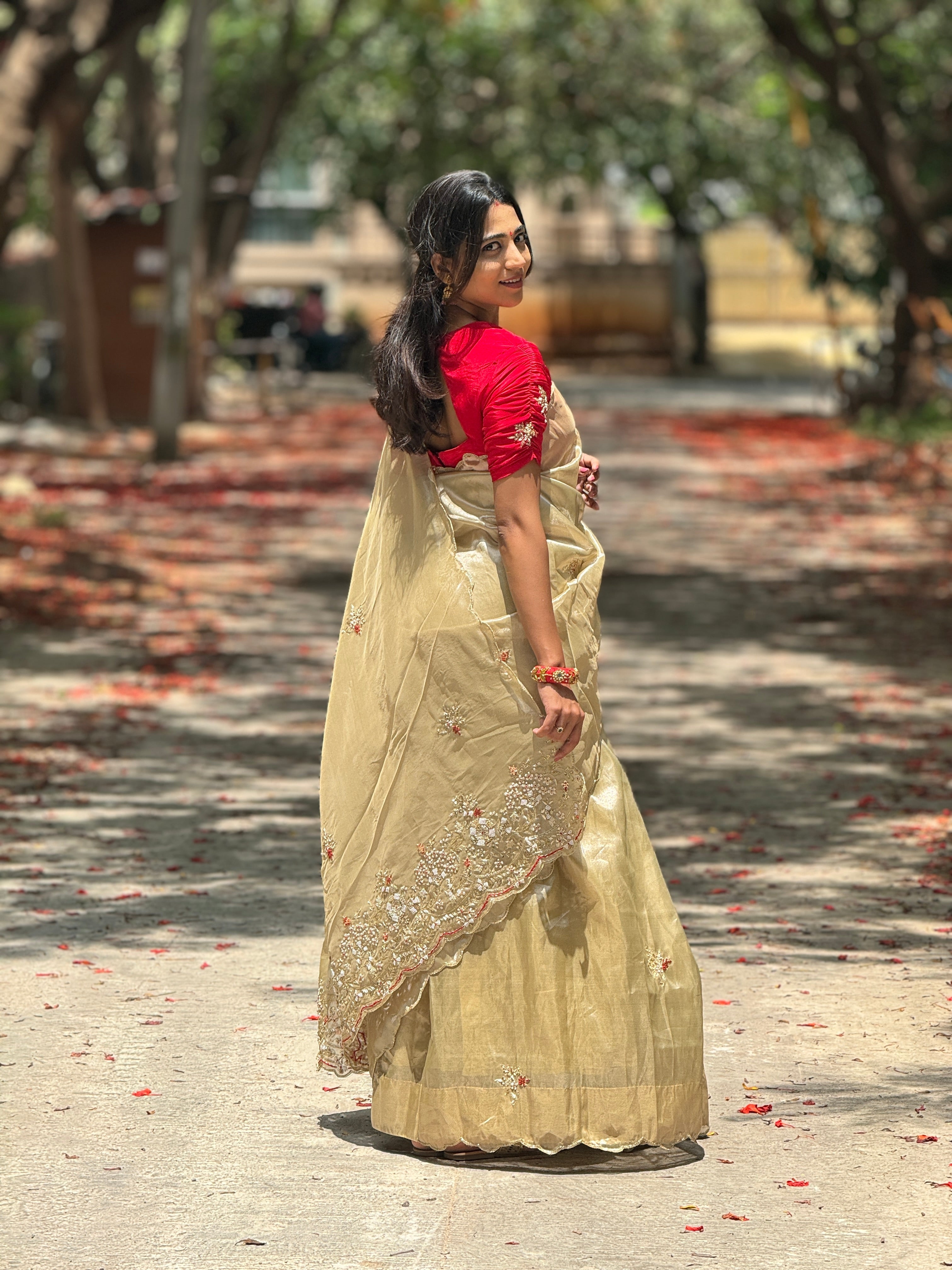 Tissue Silk Saree with Heavy Pallu