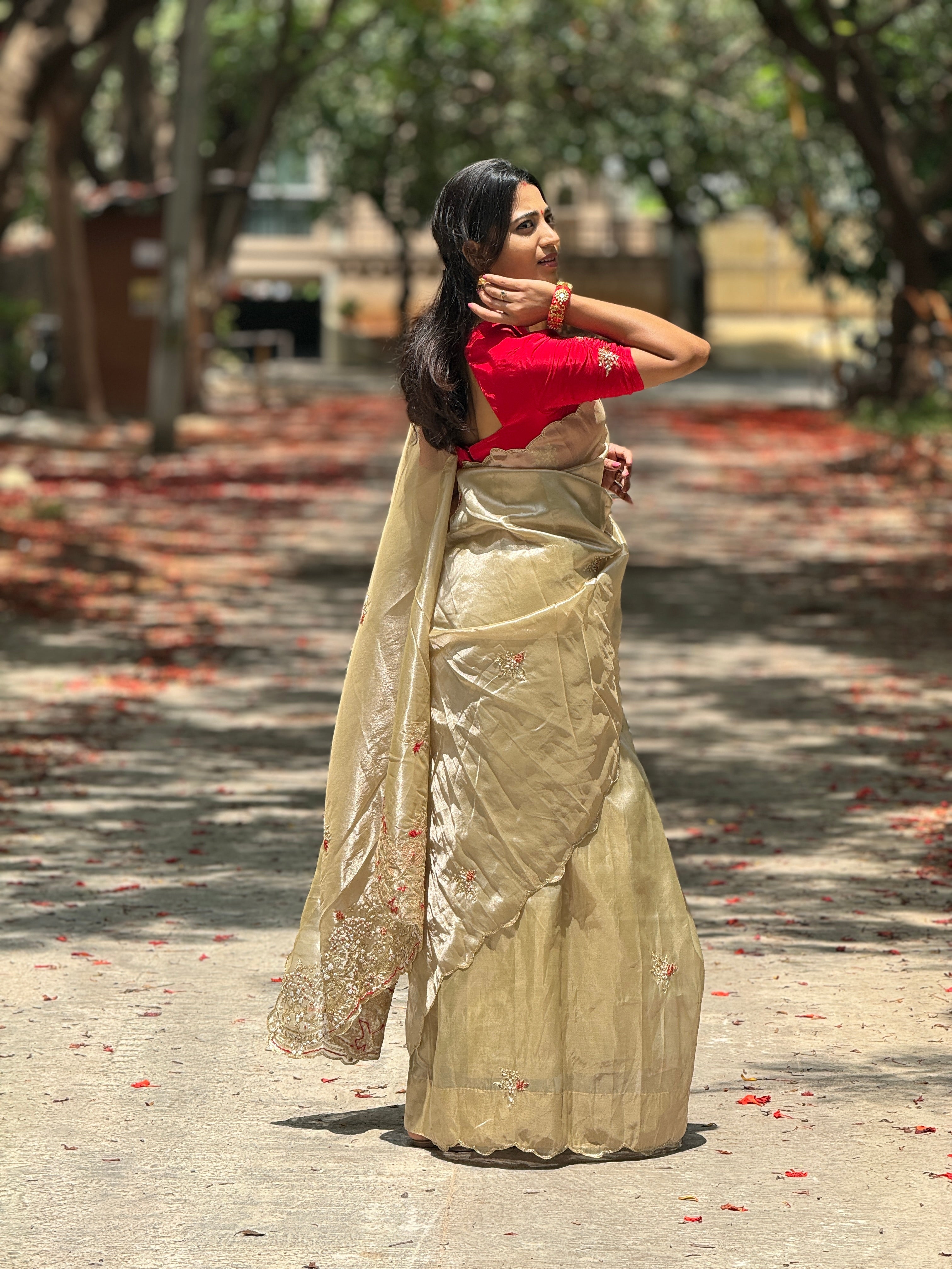 Tissue Silk Saree with Heavy Pallu