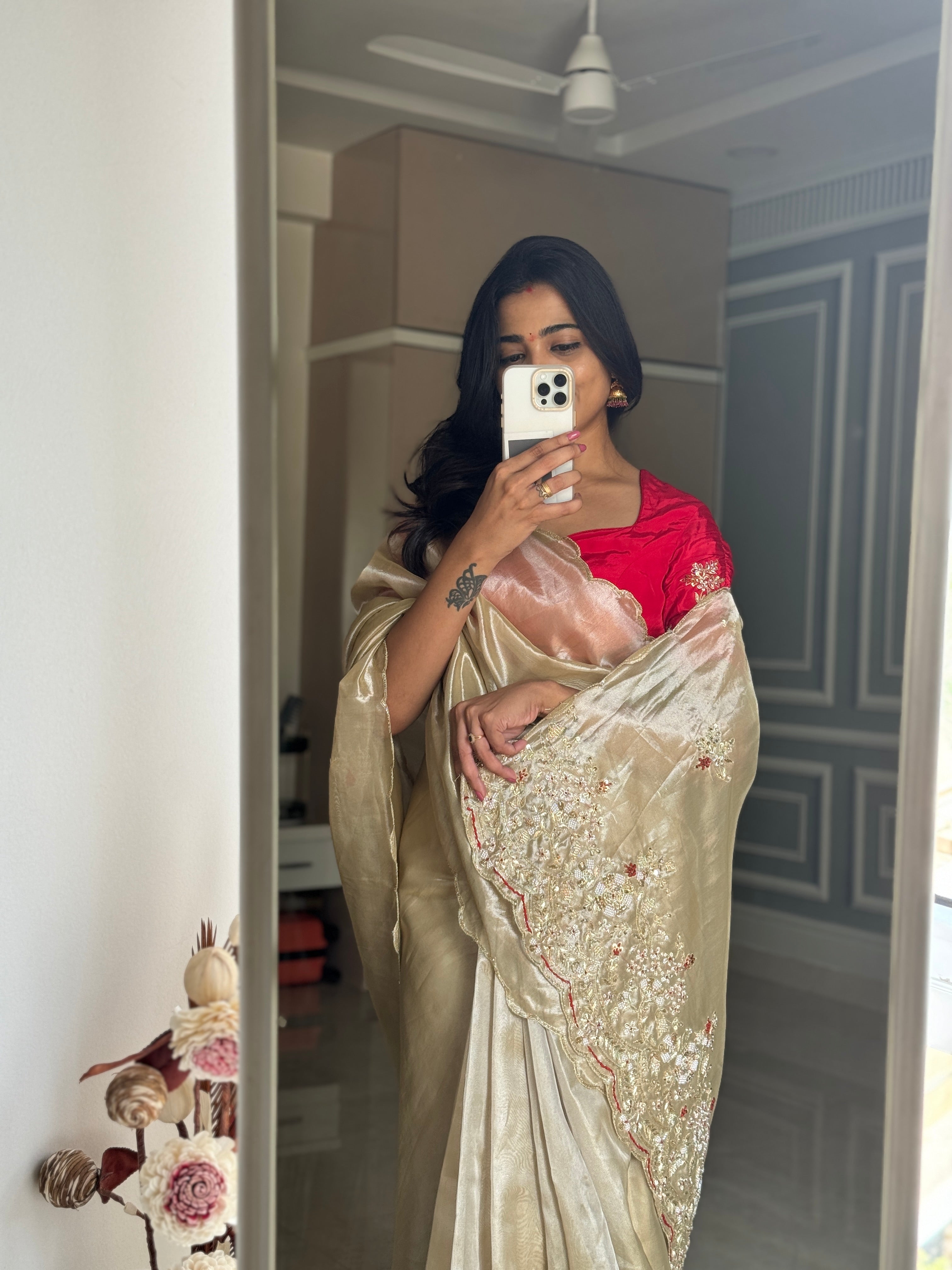 Tissue Silk Saree with Heavy Pallu