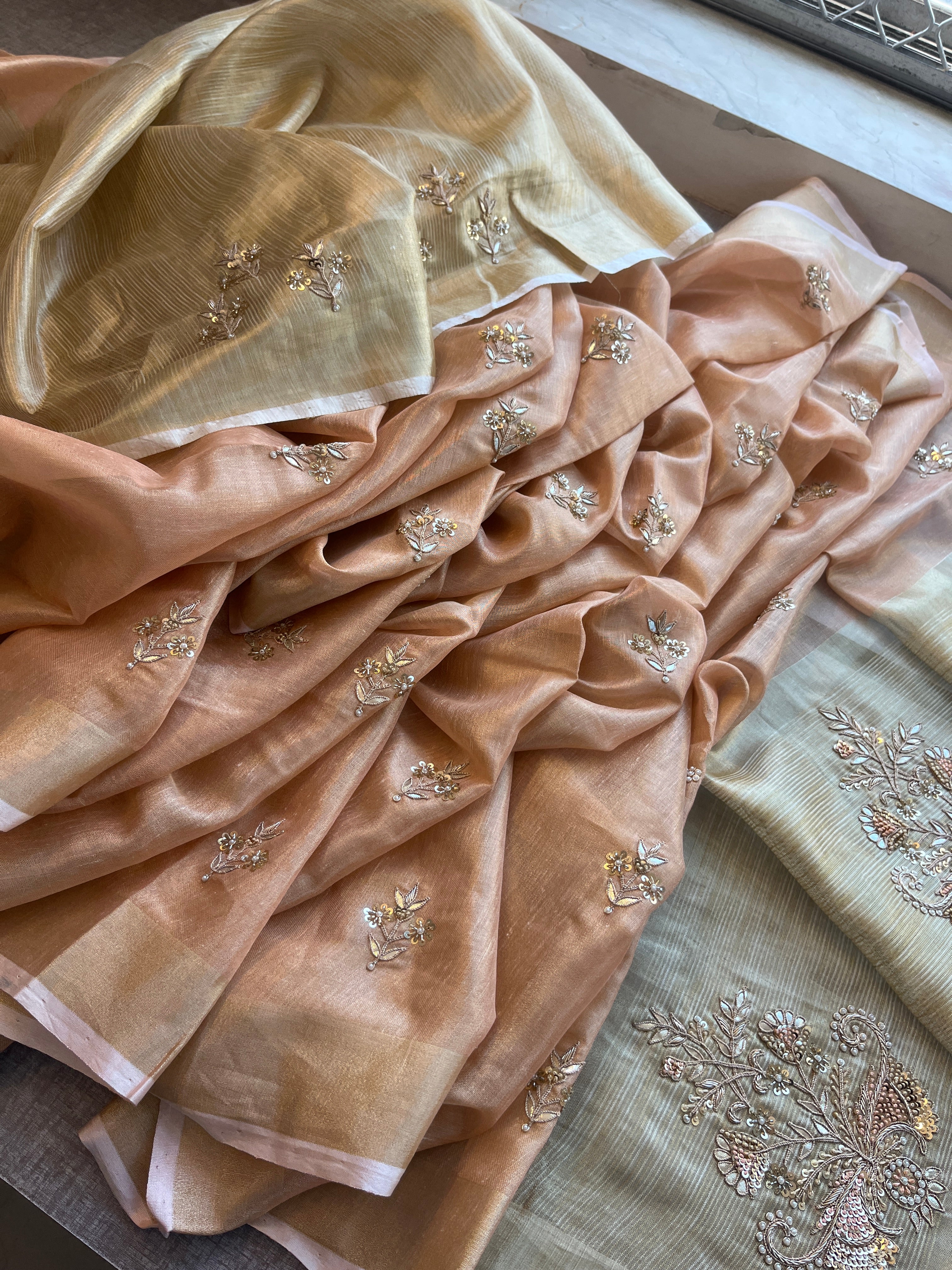 Tissue Linen Silk Saree