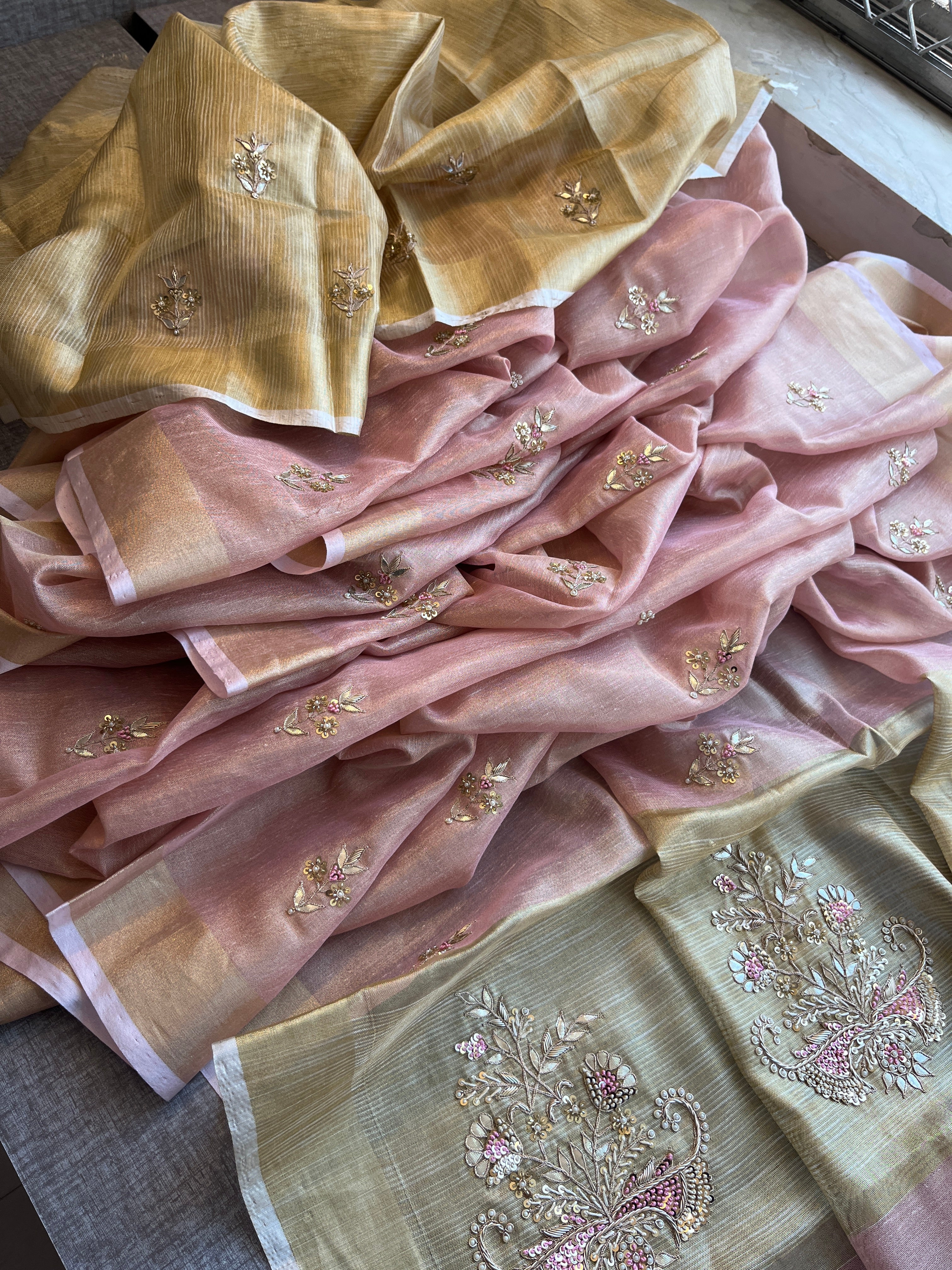 Tissue Linen Silk Saree