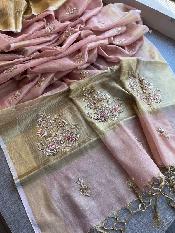 Tissue Linen Silk Saree