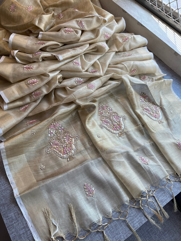 Soft Tissue Linen Silk Saree