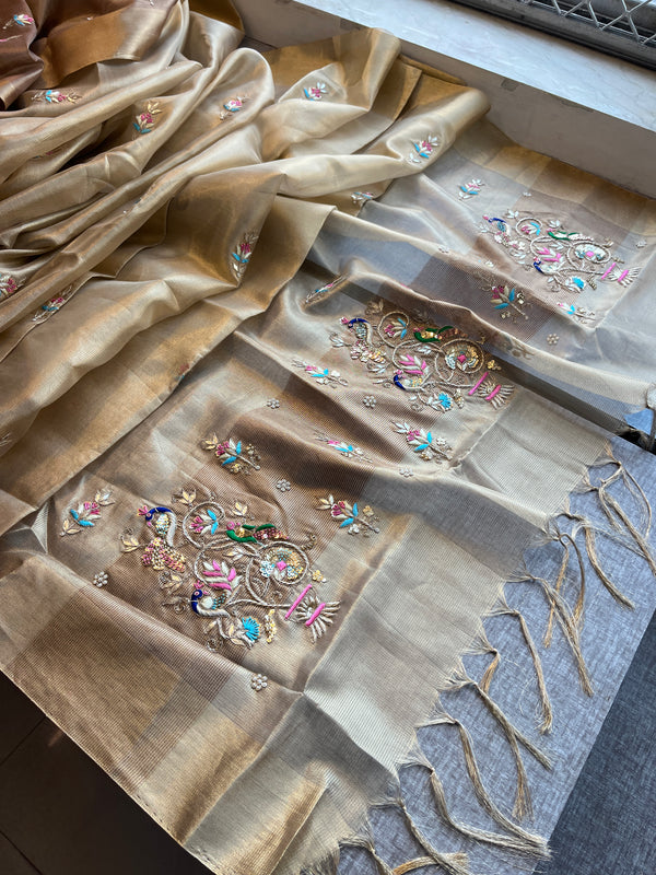 Tissue Linen Silk Saree