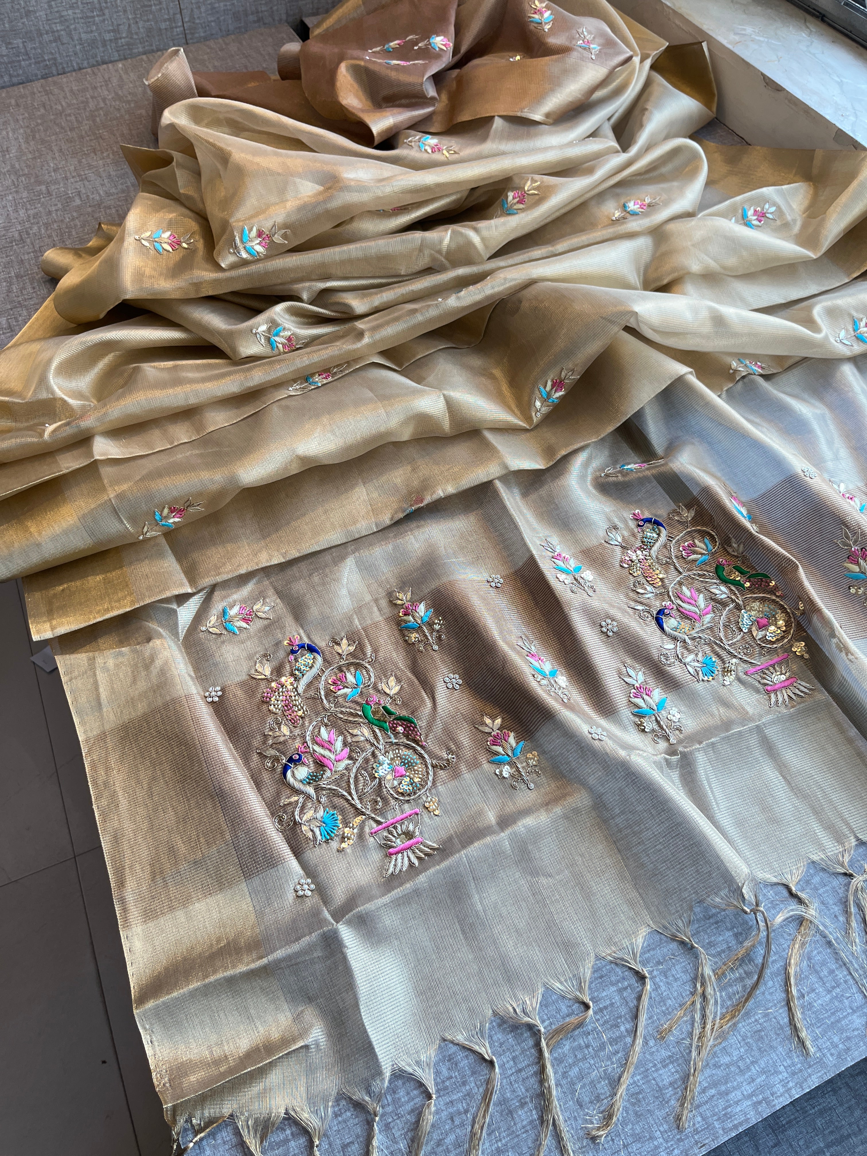 Tissue Linen Silk Saree
