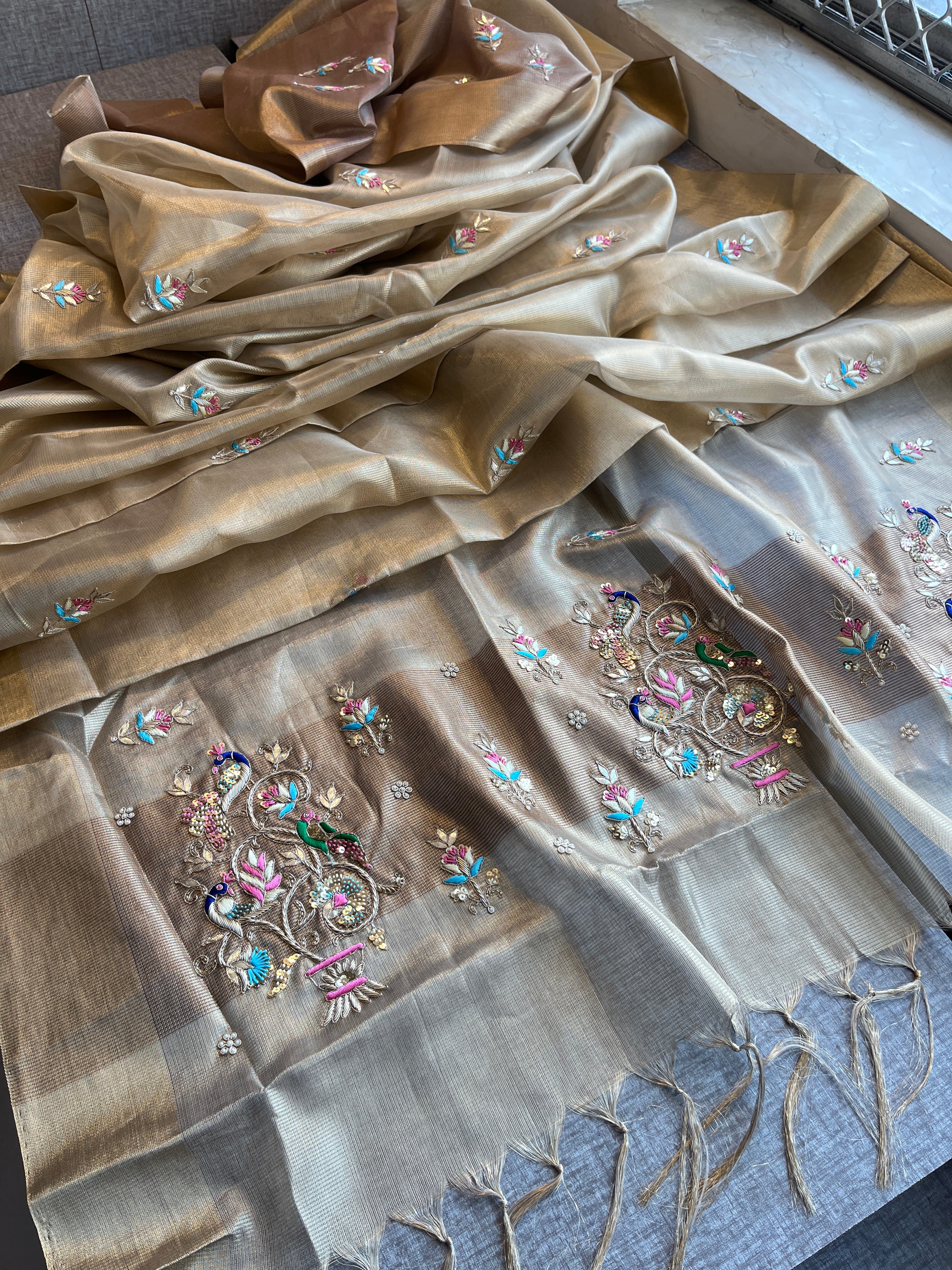 Tissue Linen Silk Saree