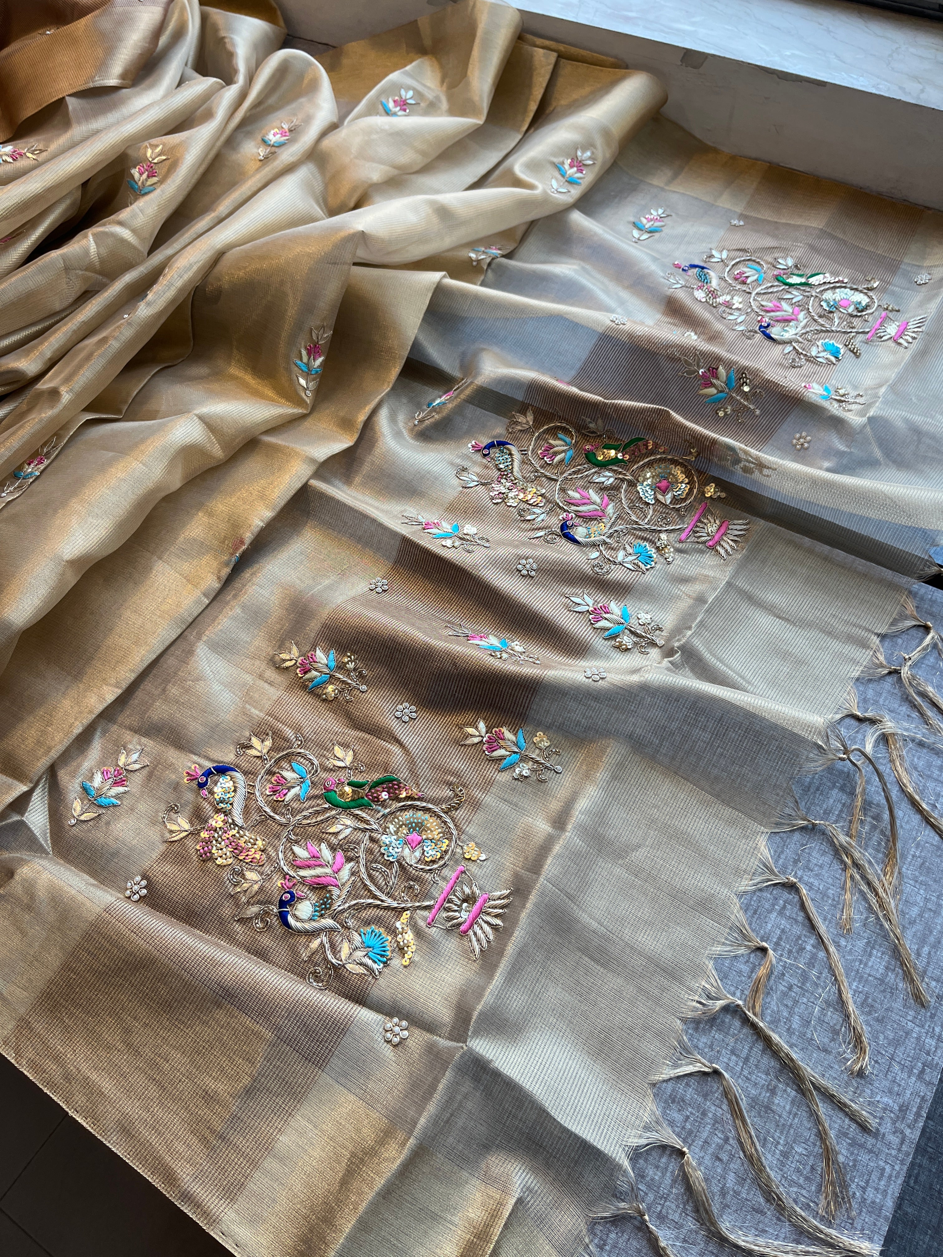 Tissue Linen Silk Saree
