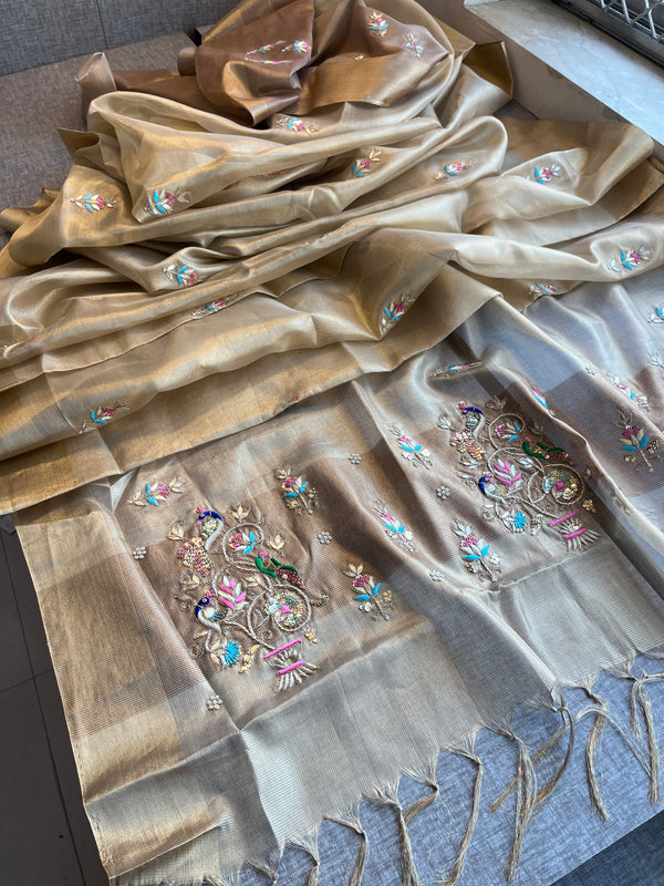 Tissue Linen Silk Saree