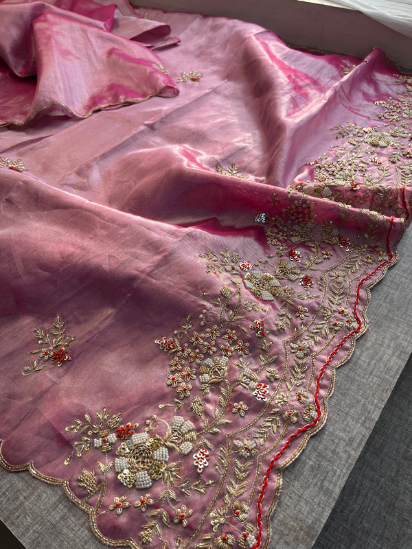 Tissue Silk Saree with Heavy Pallu