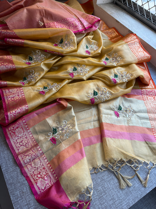 Tissue Linen Silk Saree