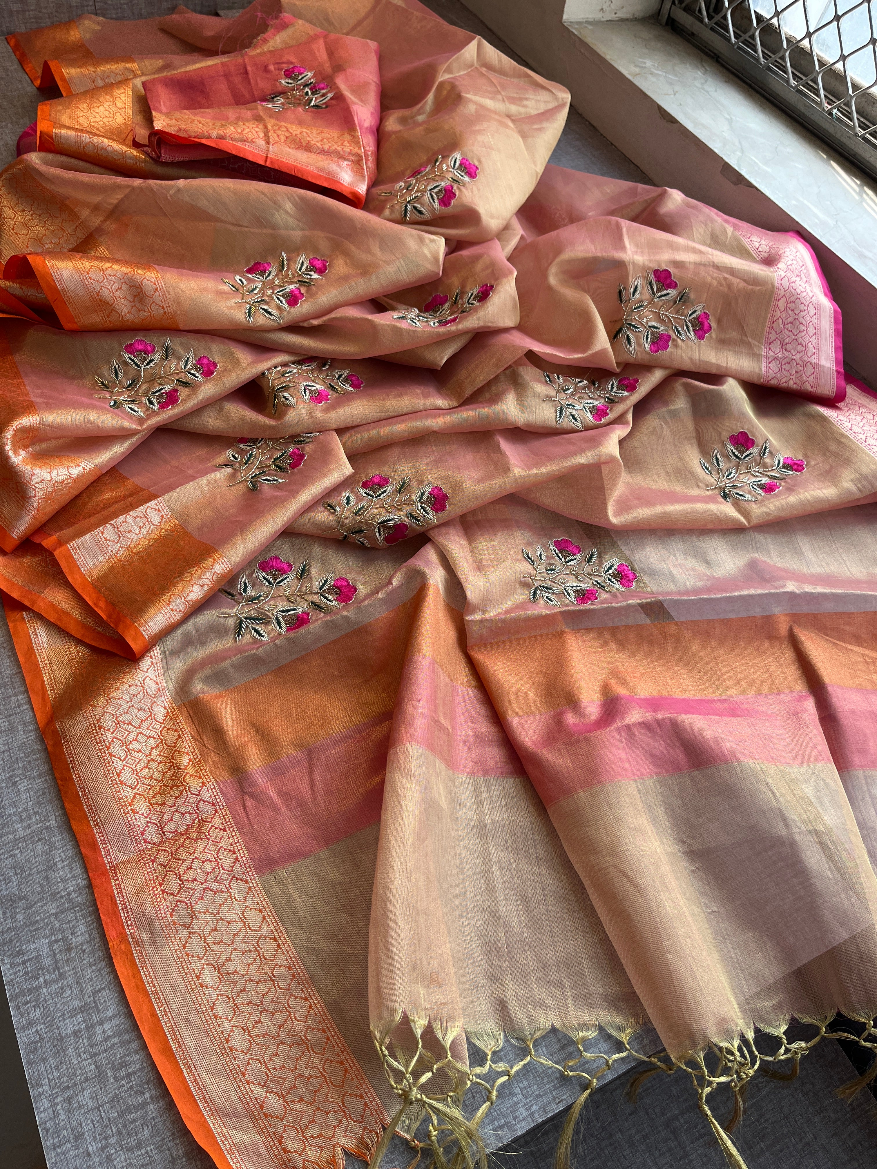 Tissue Linen Silk Saree