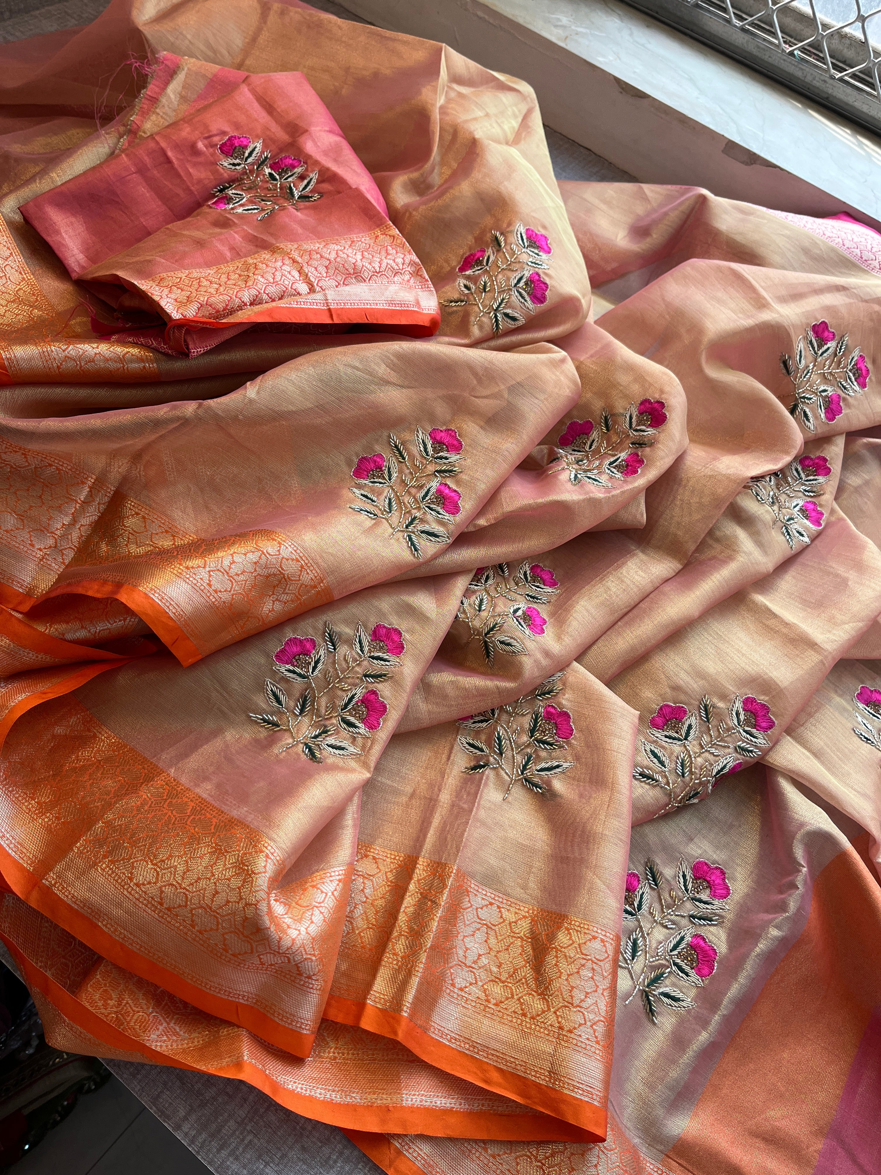 Tissue Linen Silk Saree