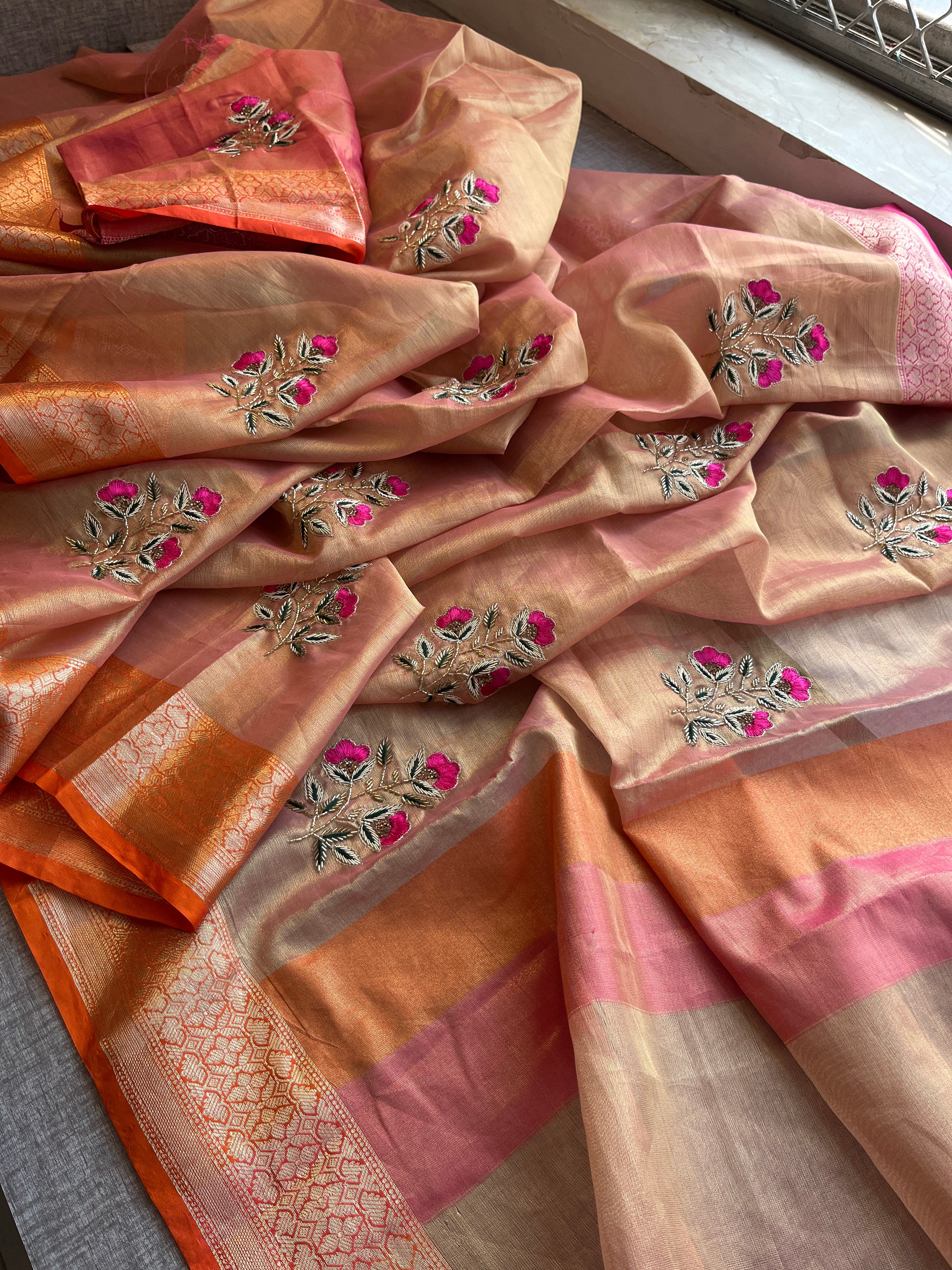 Tissue Linen Silk Saree