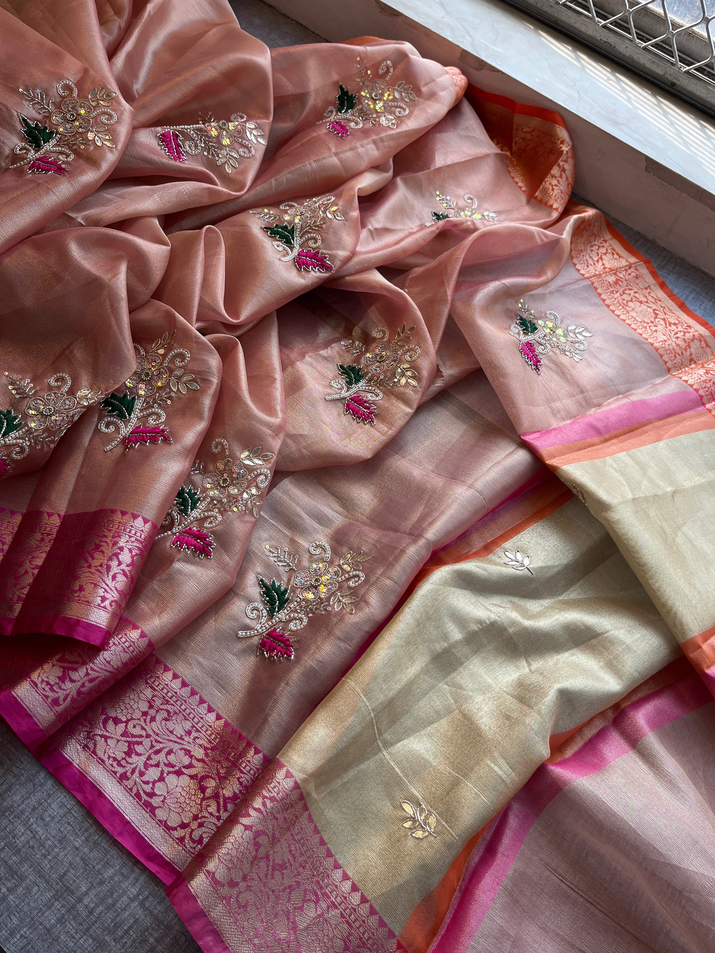 Tissue Linen Silk Saree