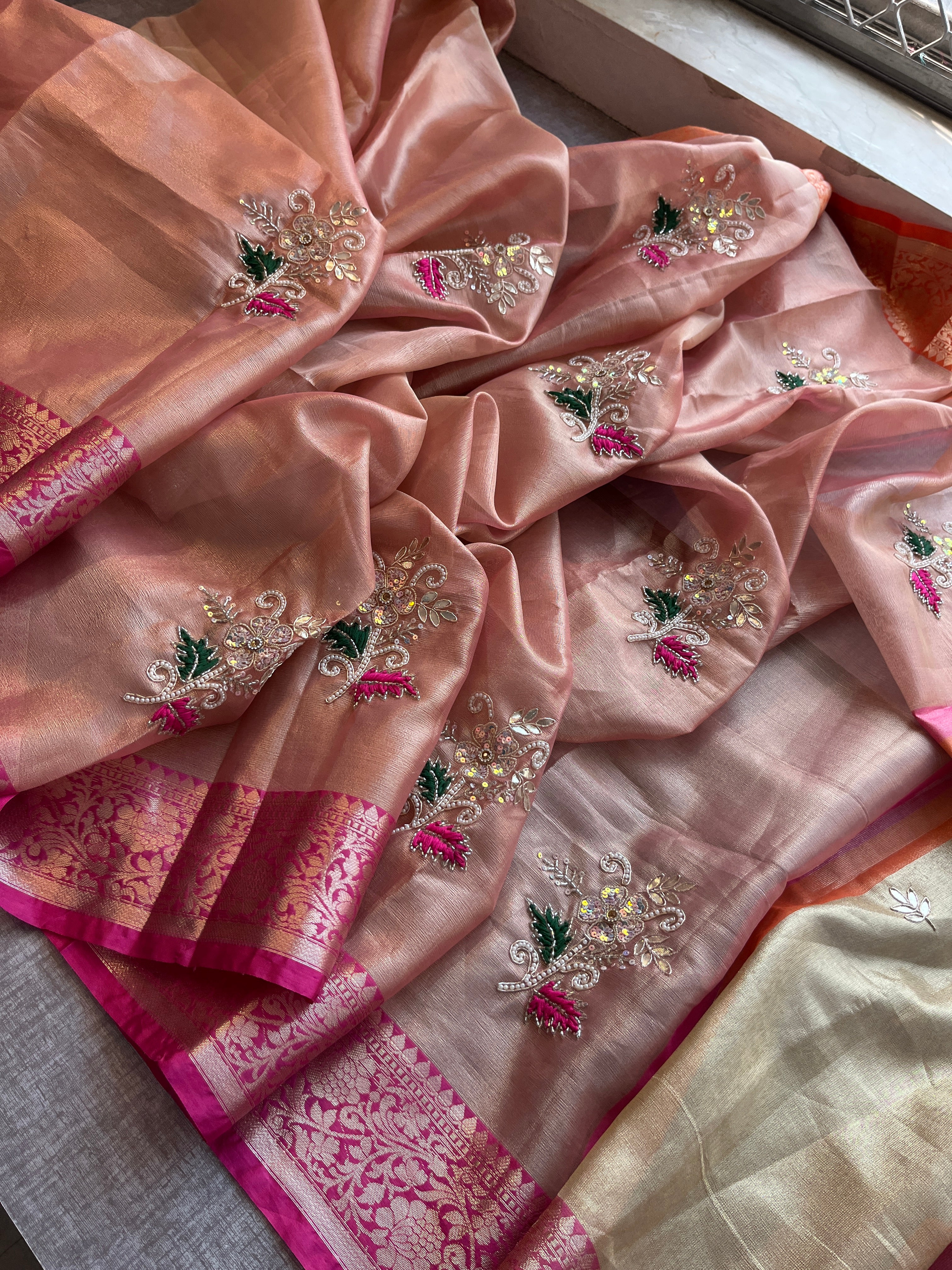 Tissue Linen Silk Saree