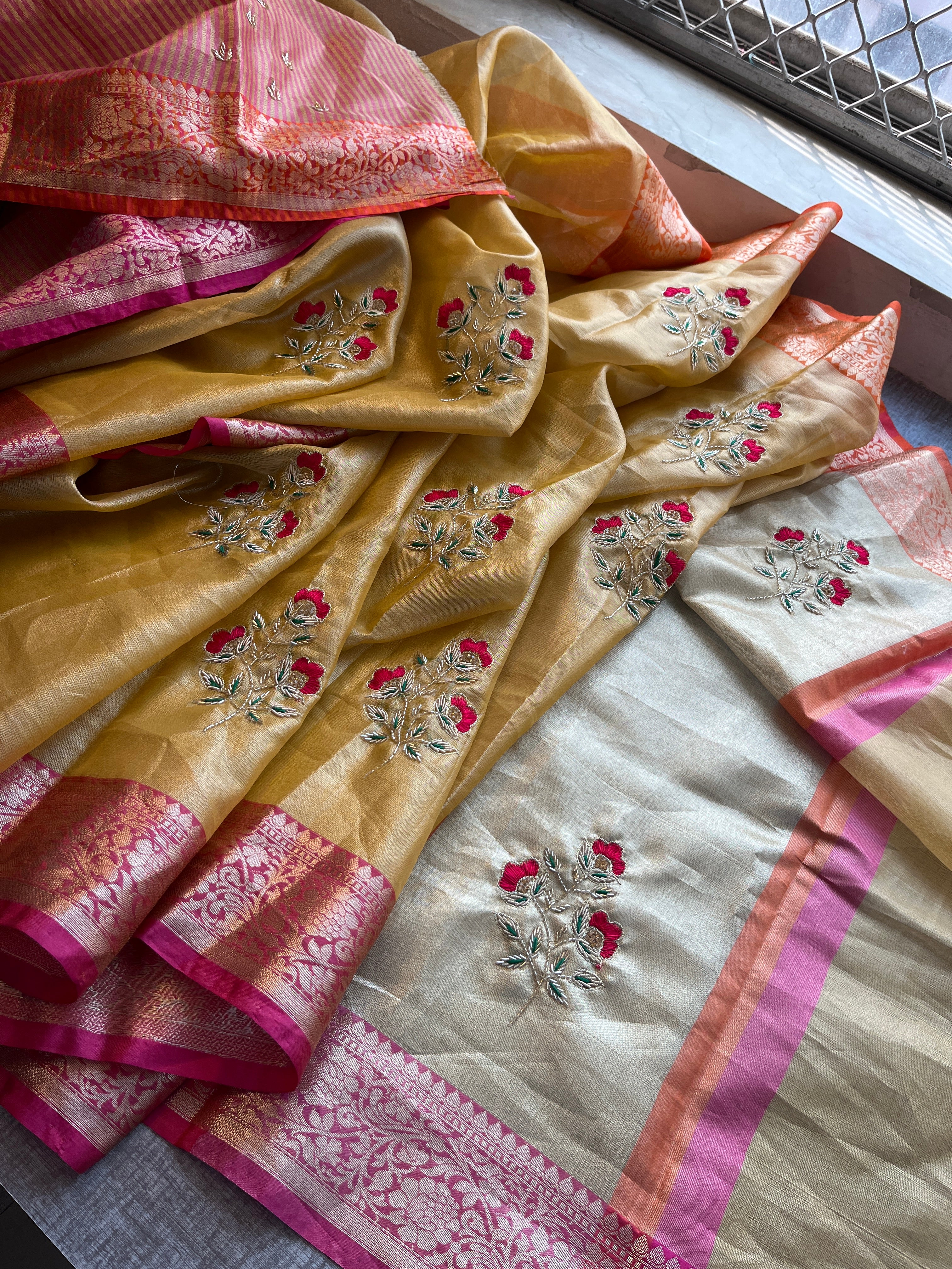 Tissue Linen Silk Saree