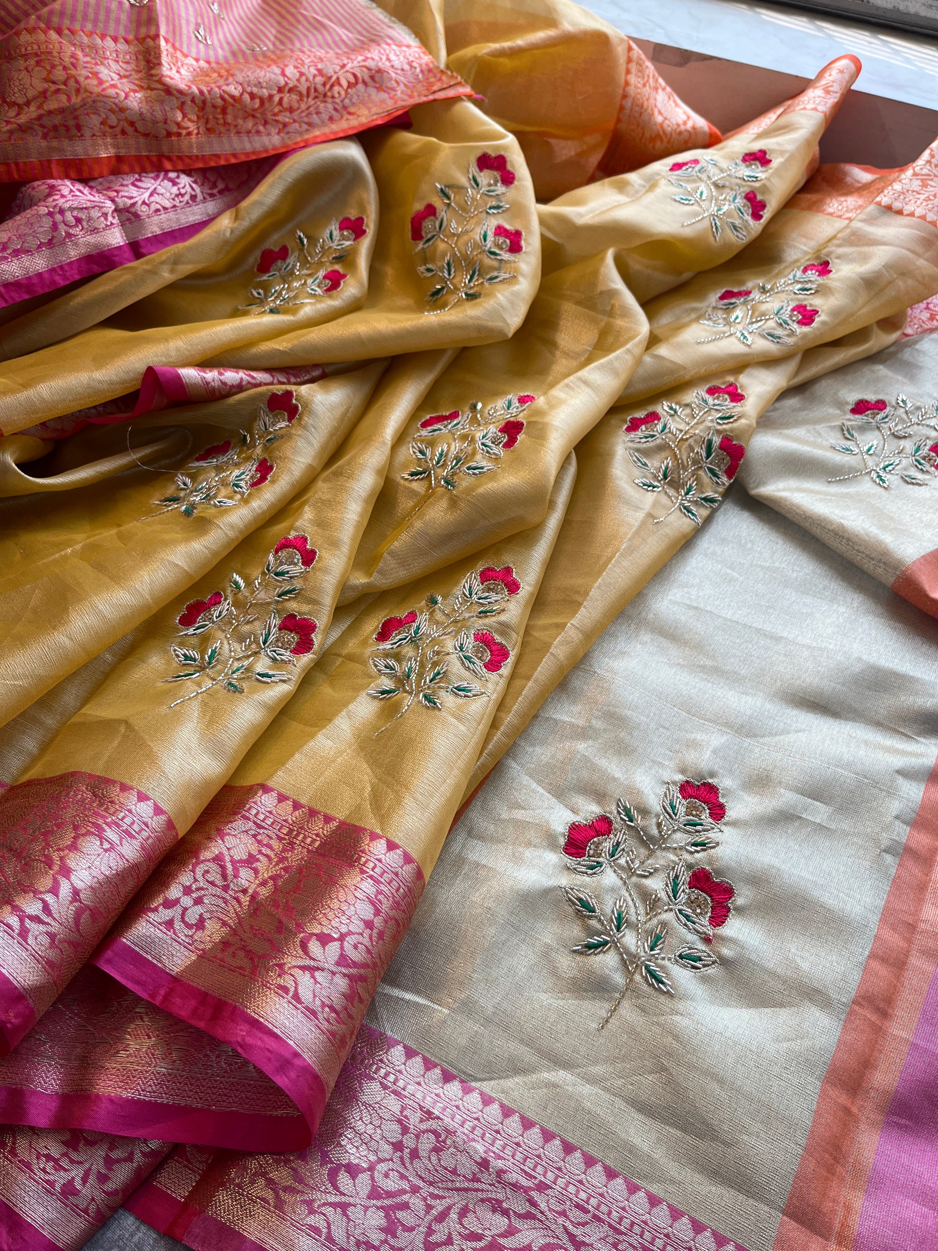 Tissue Linen Silk Saree