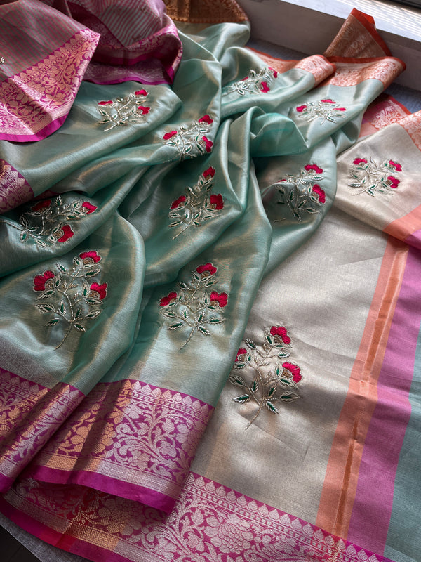 Tissue Linen Silk Saree