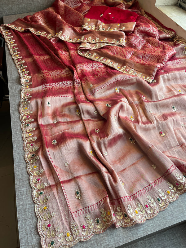 Pure Khaddi Georgette With Stone Work