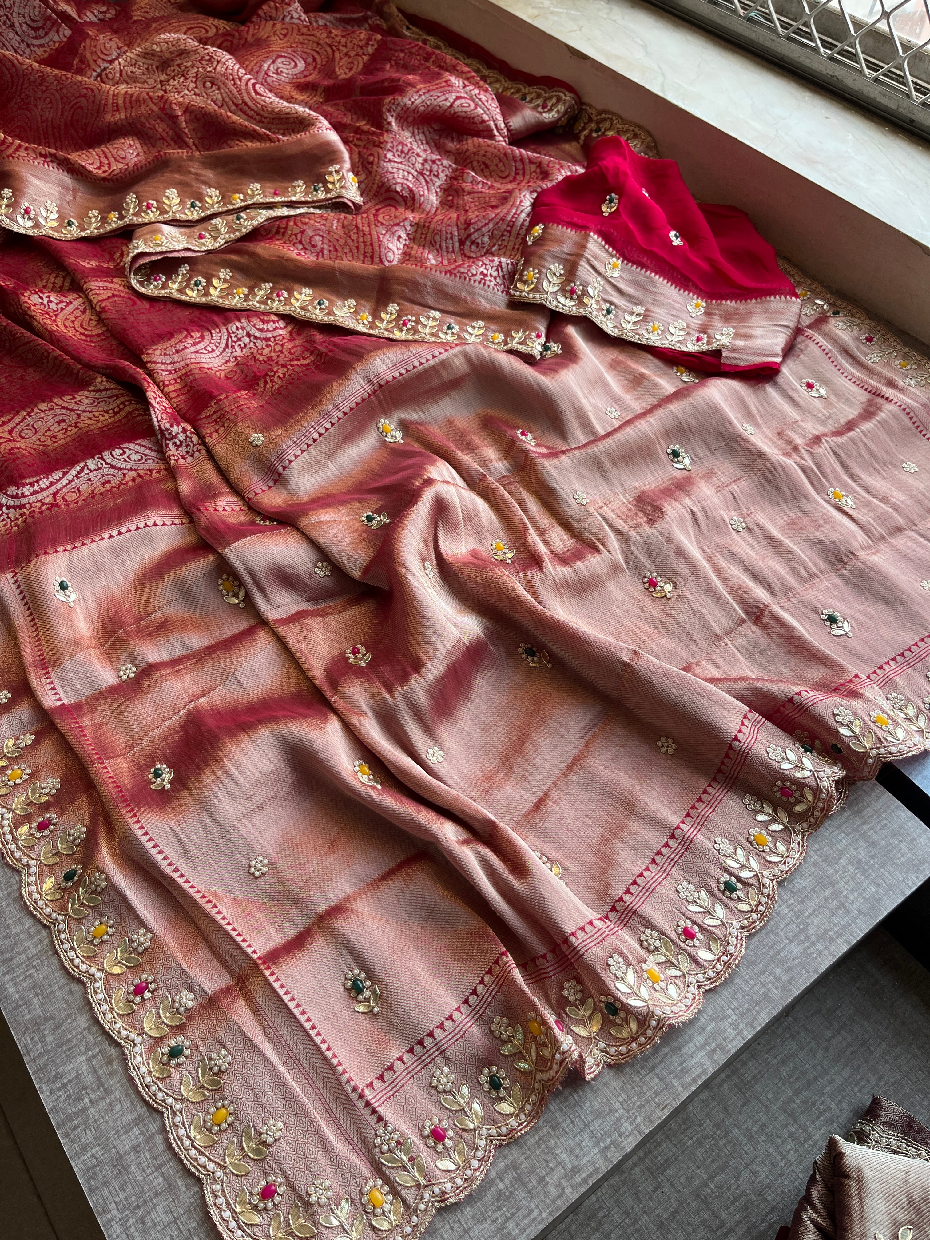 Pure Khaddi Georgette With Stone Work