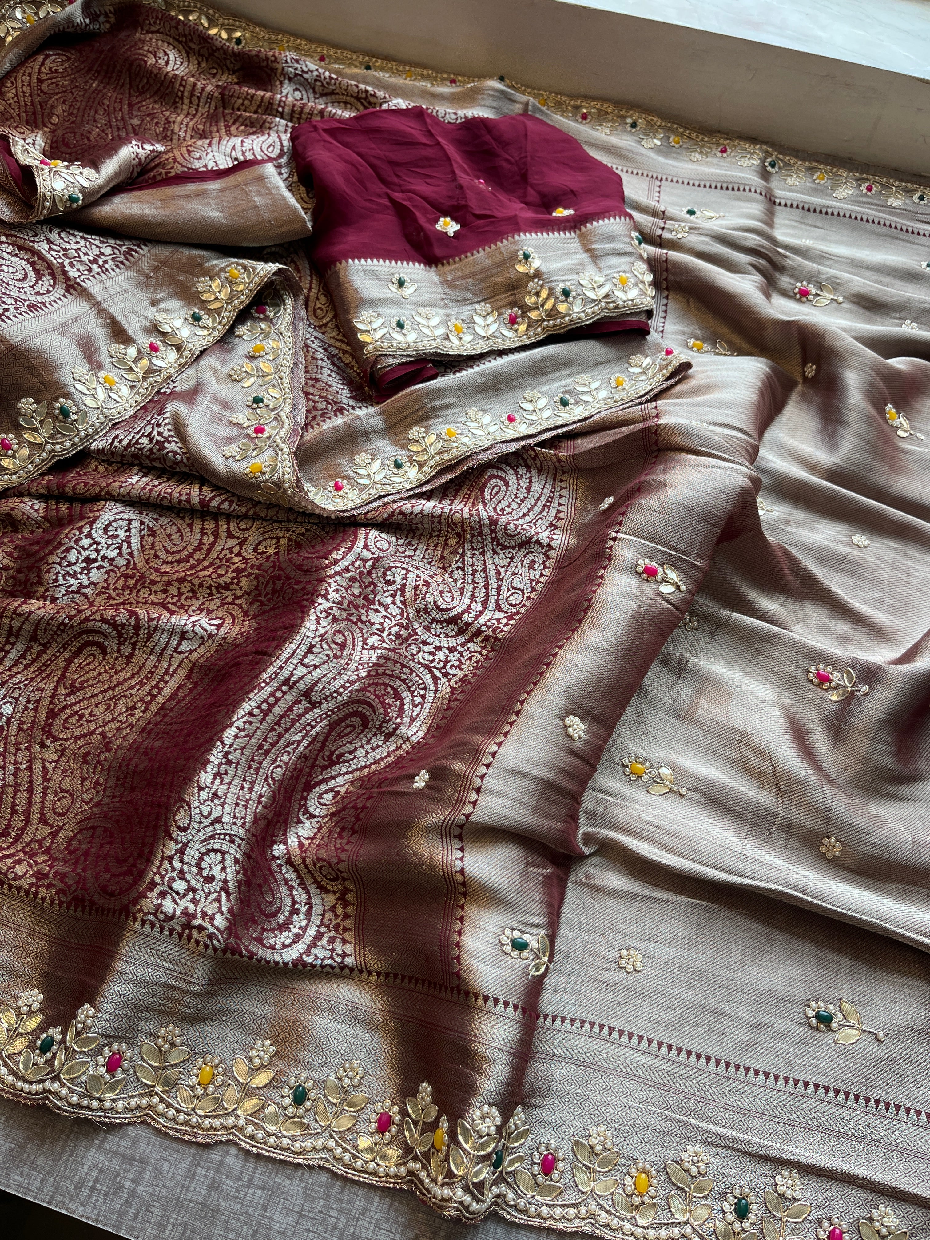 Pure Khaddi Georgette With Stone Work